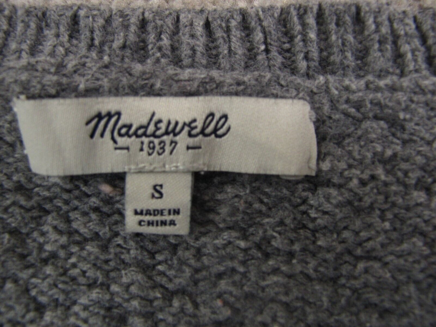 Madewell Womens Pullover Knitted Sweater Long Sleeve Crew Neck Gray Size Small