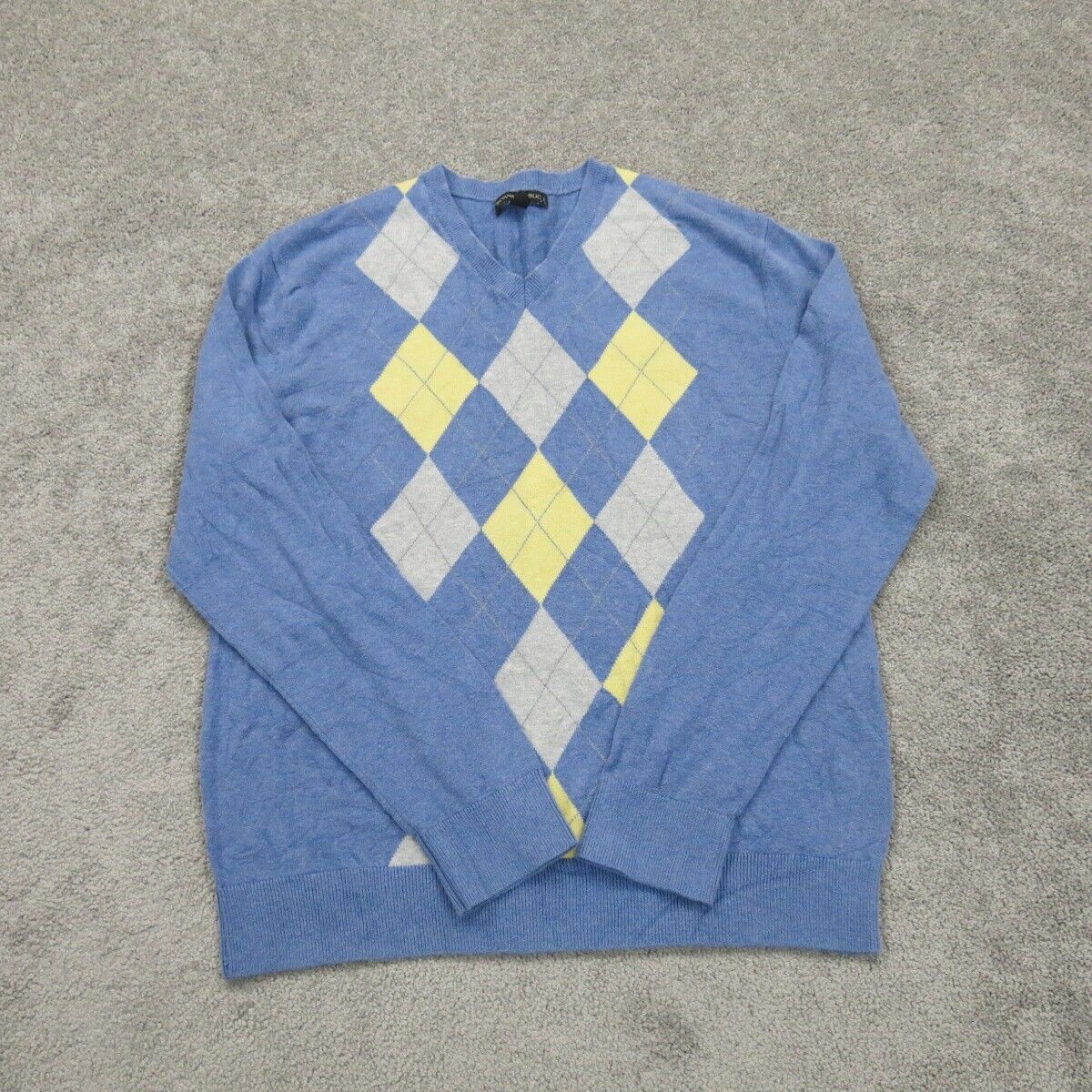Banana Republic Men Pullover Sweater Knitted V Neck Long Sleeve Blue Size Medium