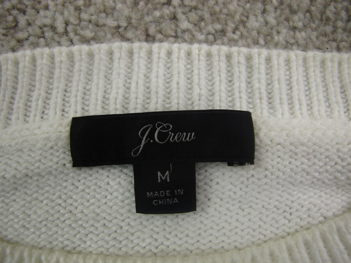 J Crew Womens Pullover Sweater Top Pullover Long Sleeves Crew Neck White Size M