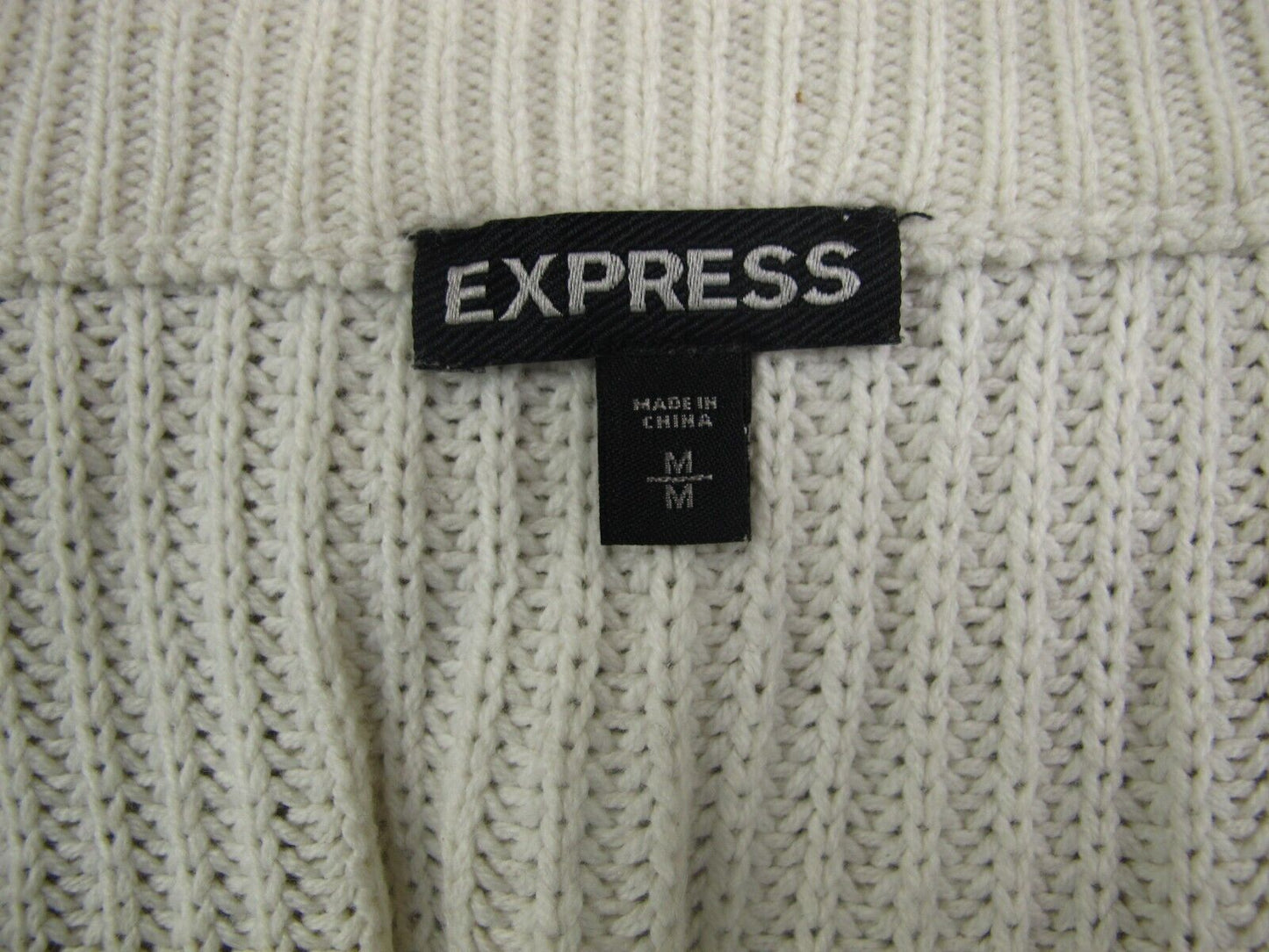 Express Womens Cardigan Sweater Knitted Long Sleeves Pockets Clay Gray SZ Medium