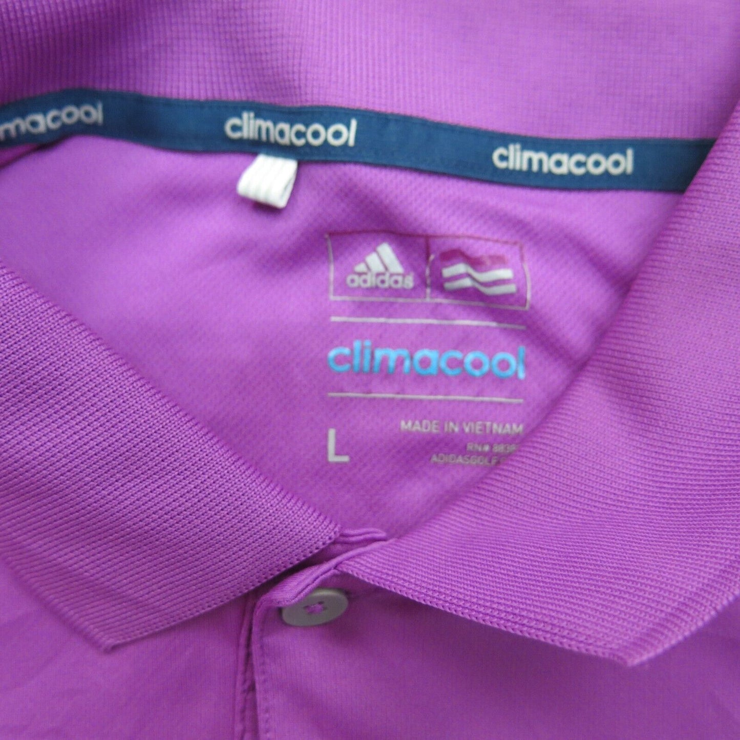 Adidas Mens Polo Shirt Short Sleeve Climacool Aries Logo Solid Purple Size Large