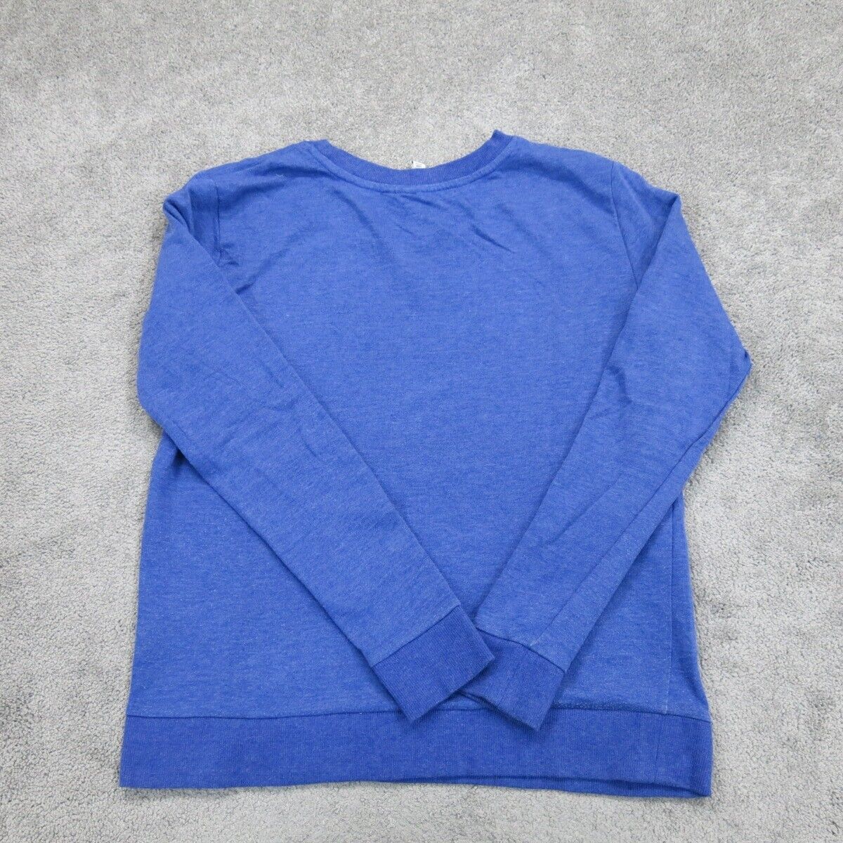 Vintage Womens Pullover Sweater Knitted Round Neck Long Sleeve Blue Size Large