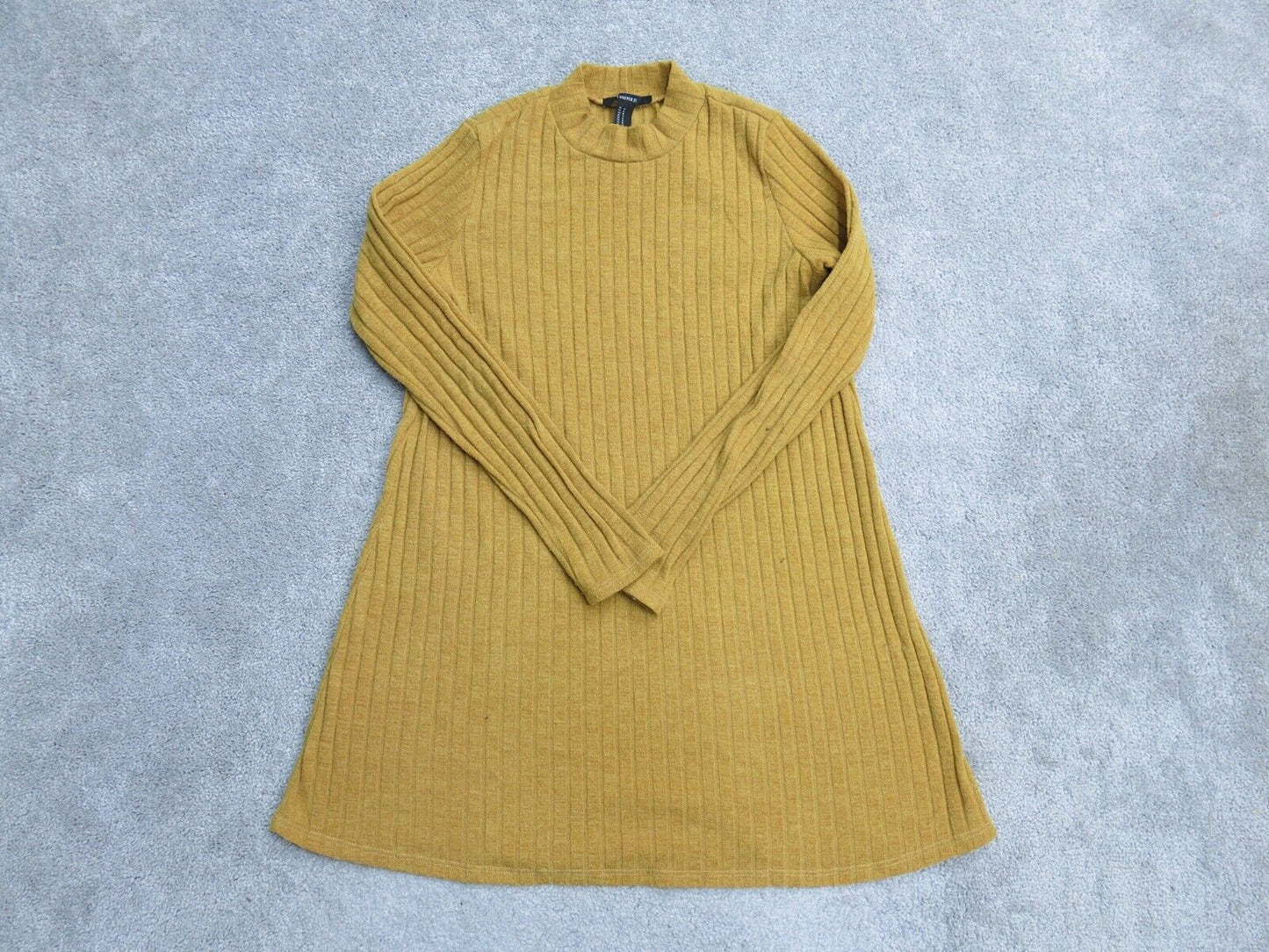 Forever 21 Womens Pullover Sweater Dress Knitted Long Sleeves Yellow Size US M