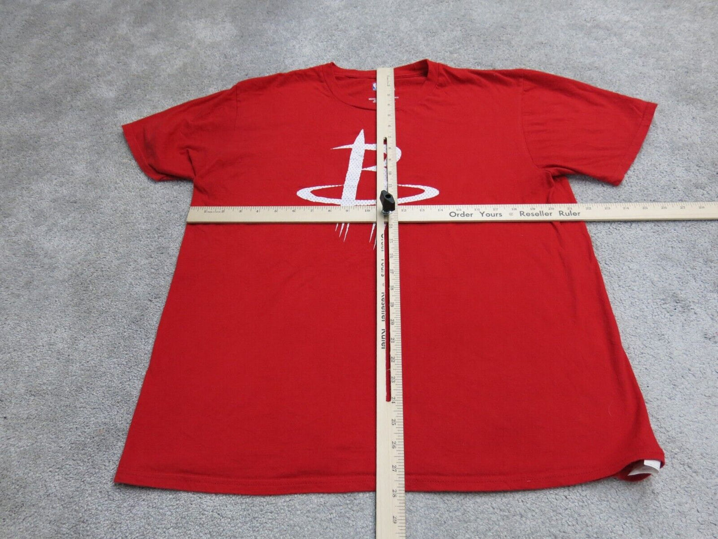 NBA Mens Baseball T Shirts Casual Short Sleeves Crew Neck Red Size Large