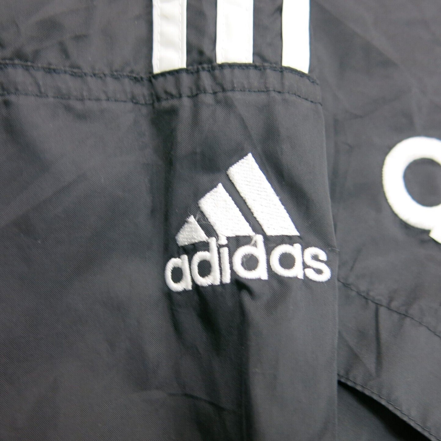 Adidas Mens Bomber Jacket Full Zip Mock Neck Long Sleeve 3 Striped Black Size M
