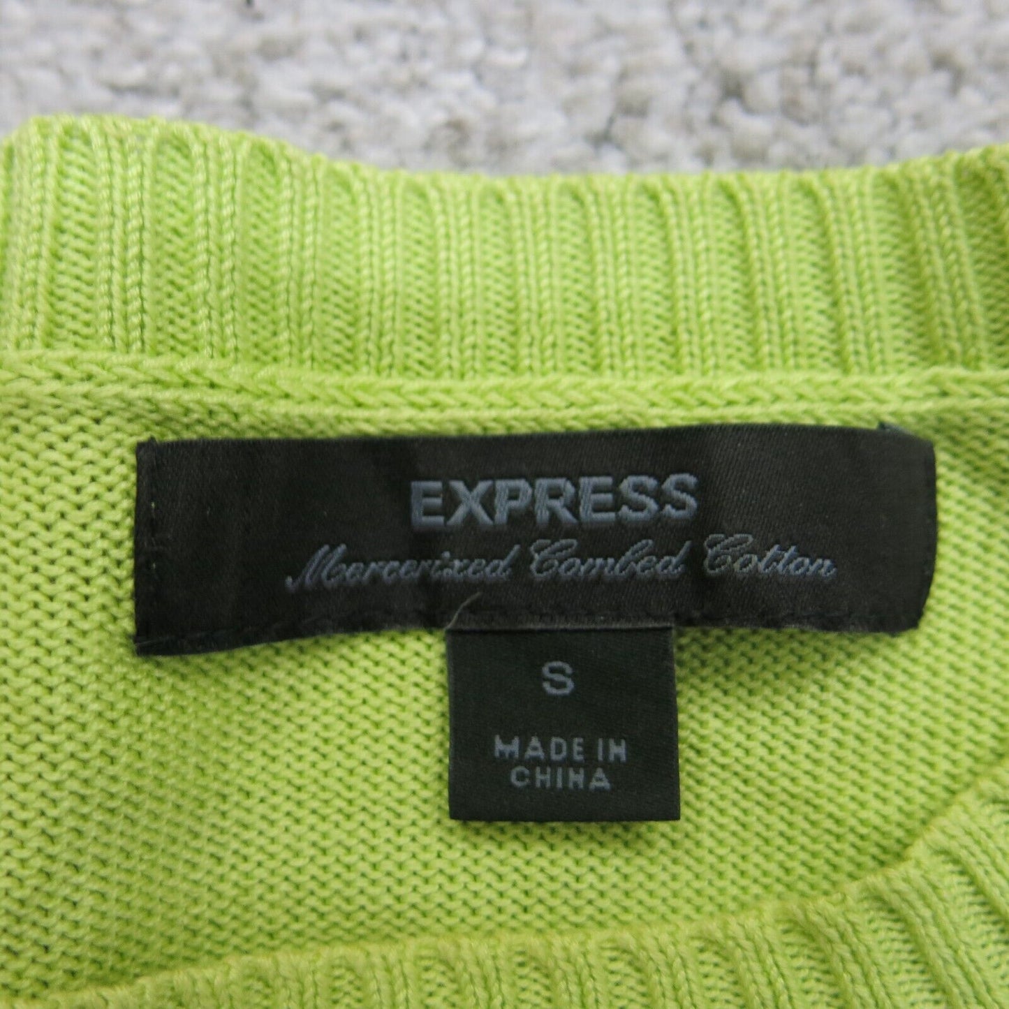 Express Women Pullover Sweater Knitted Long Sleeve Crew Neck Mustard Green Small