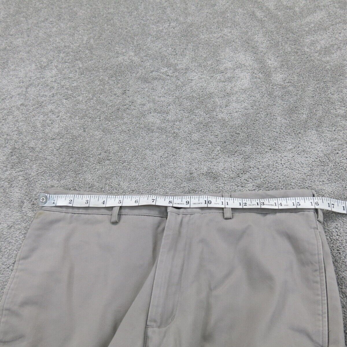 Lands End Mens Pant Tailored Fit Chino Pant Mid Rise Gray Size 32