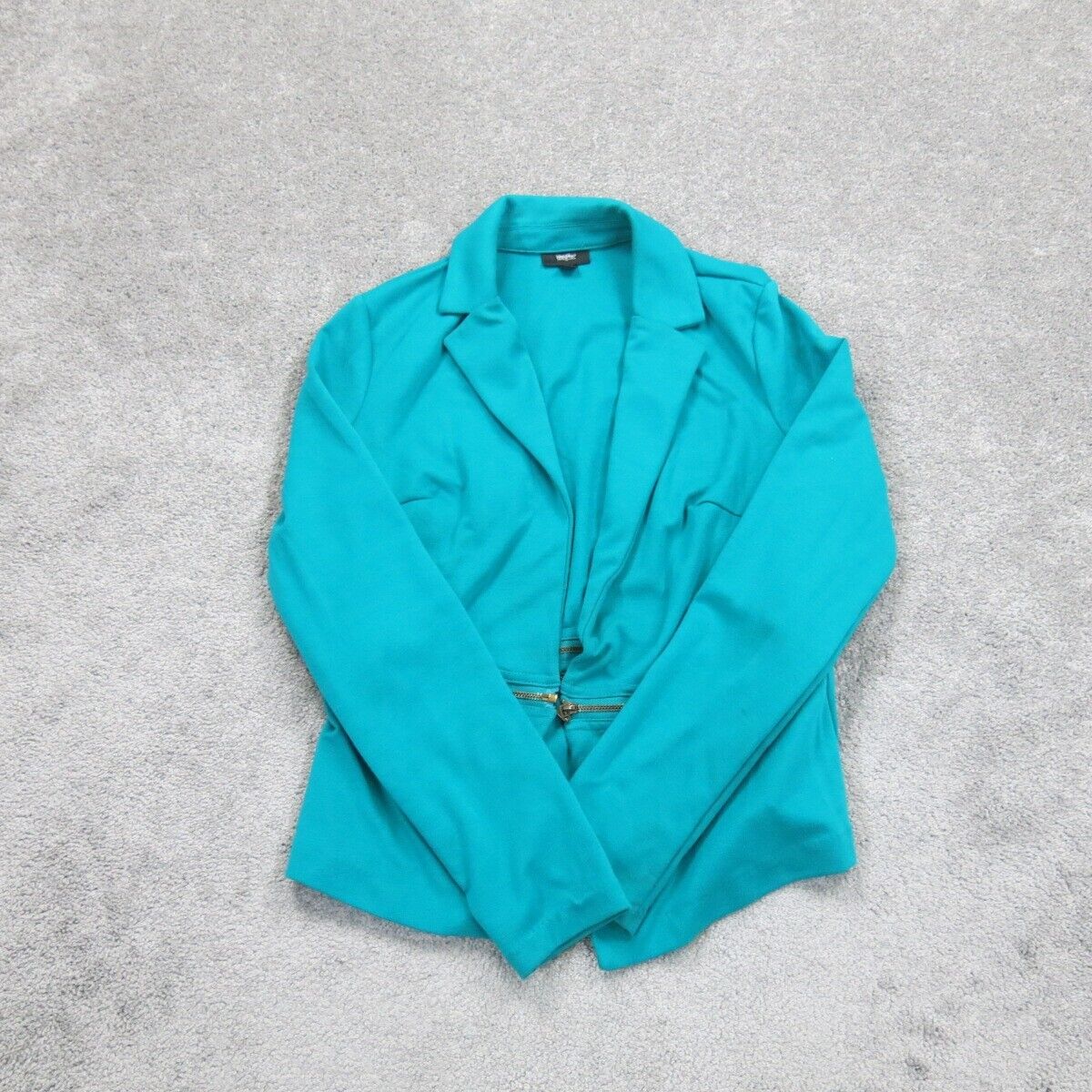 Mossimo Womens Blazer Coat Single Breasted Long Sleeves Pockets Teal Blue Size M