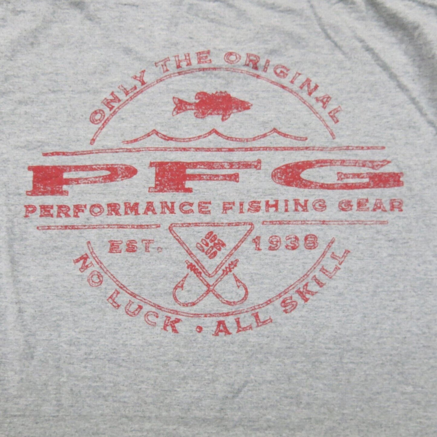 Columbia PFG Mens Crew Neck T Shirt Short Sleeves Cotton Heather Gray Size Large