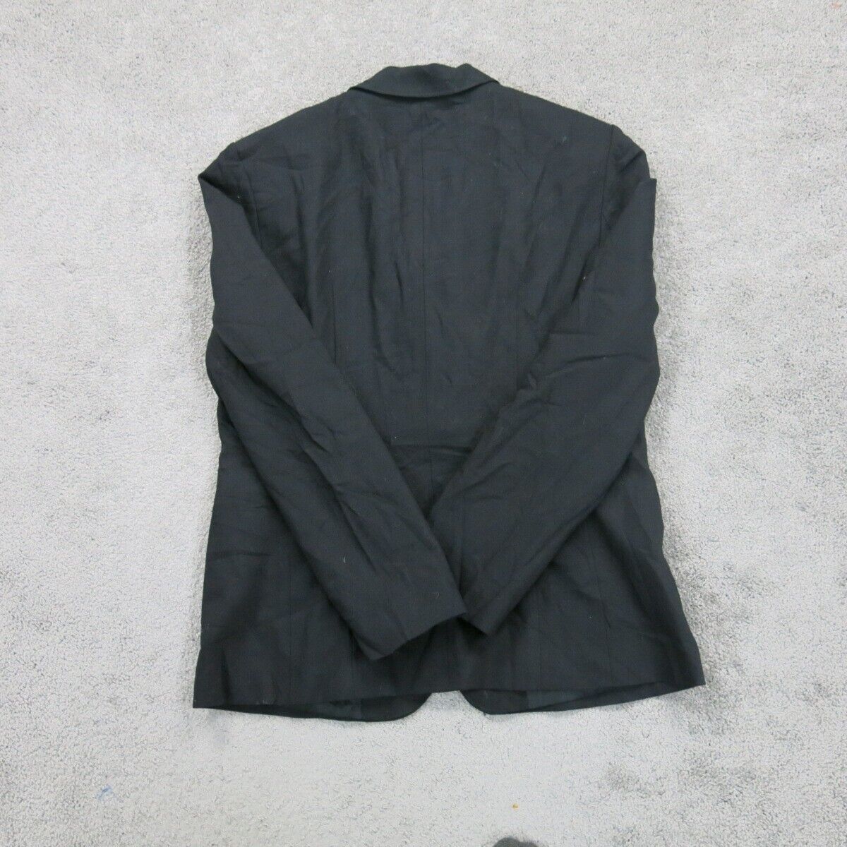 Talbots Womens Blazer Coat Single Breasted Long Sleeve Pockets Black Size 12