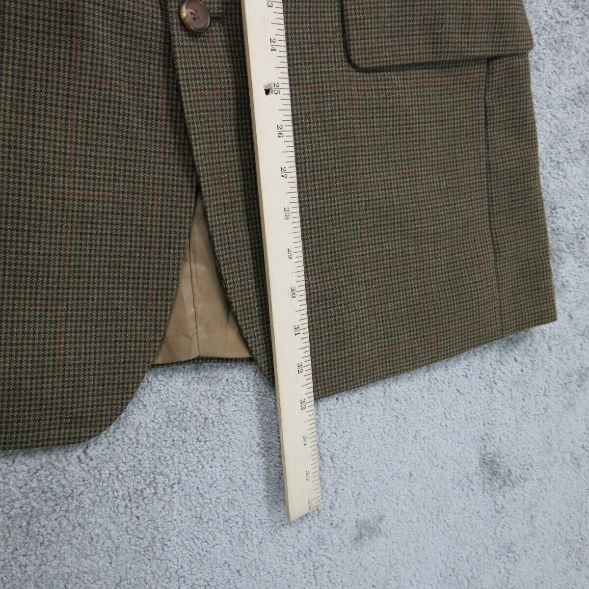Lauren Ralph Lauren Mens Blazer Coat Single Breasted Long Sleeves Brown Size 39R
