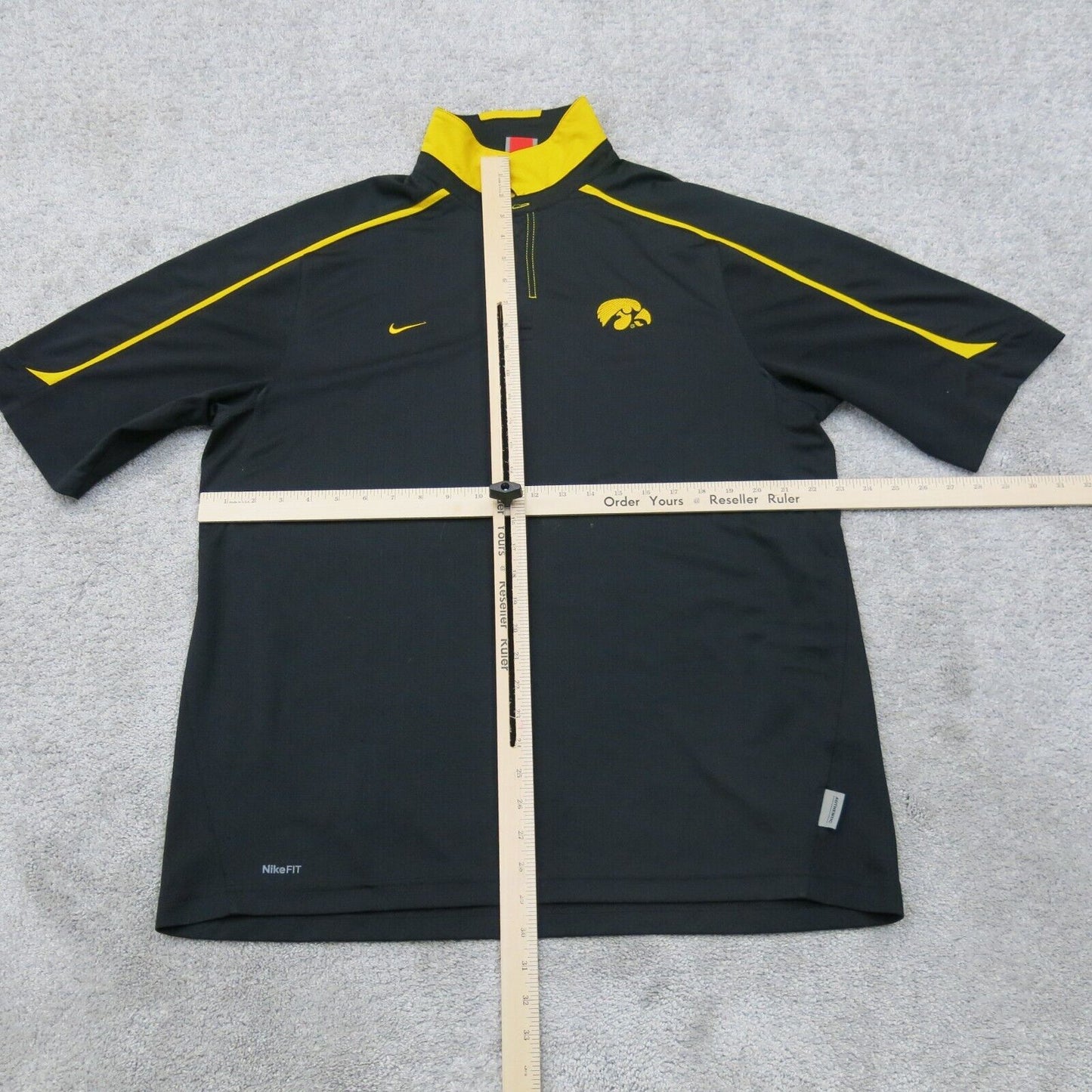 Nike Dri Fit Mens Polo Shirt Short Sleeves Authentic Fit Logo Black Size Large