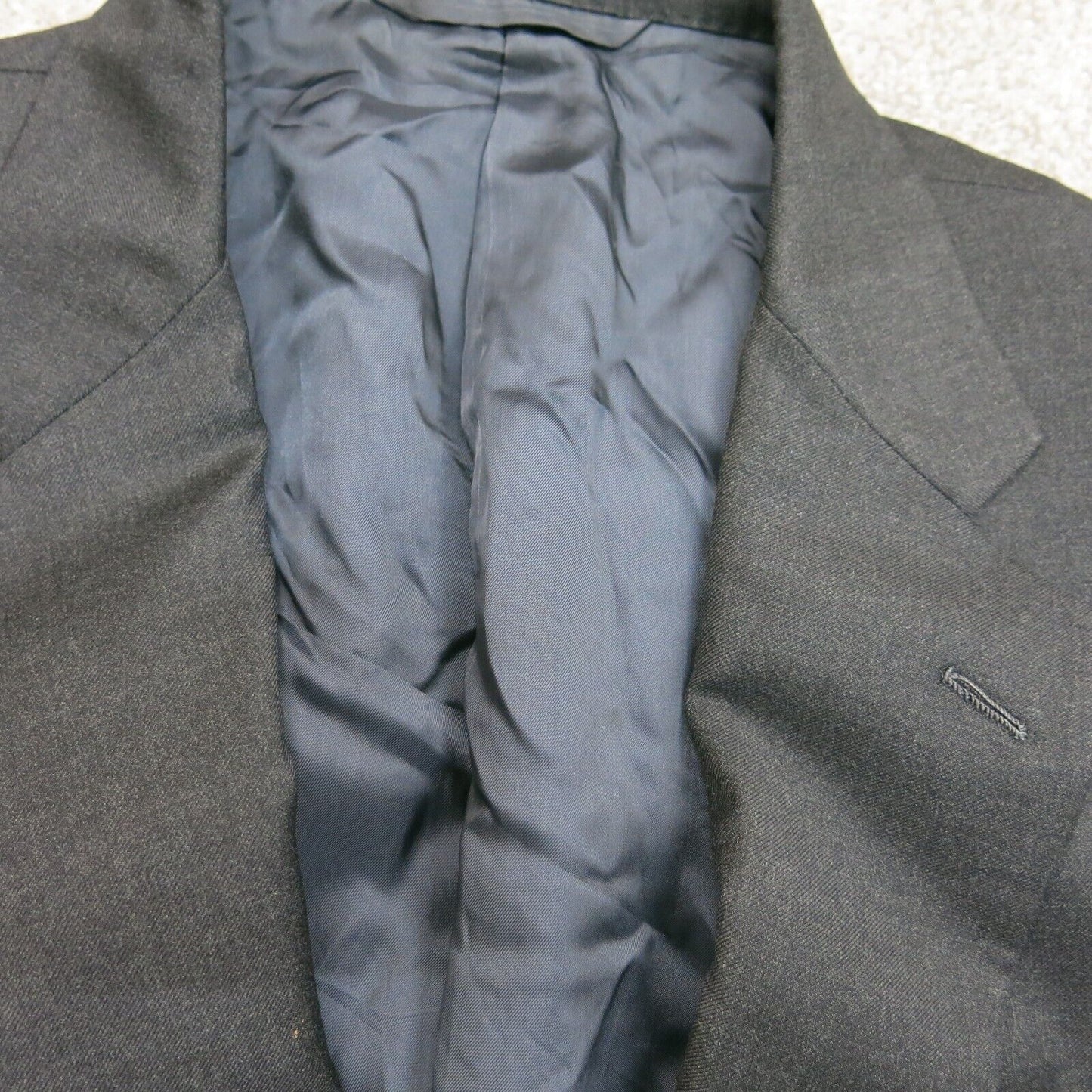 Hickey Freeman Mens Blazer Jacket Long Sleeve 2 Button Black Size 42