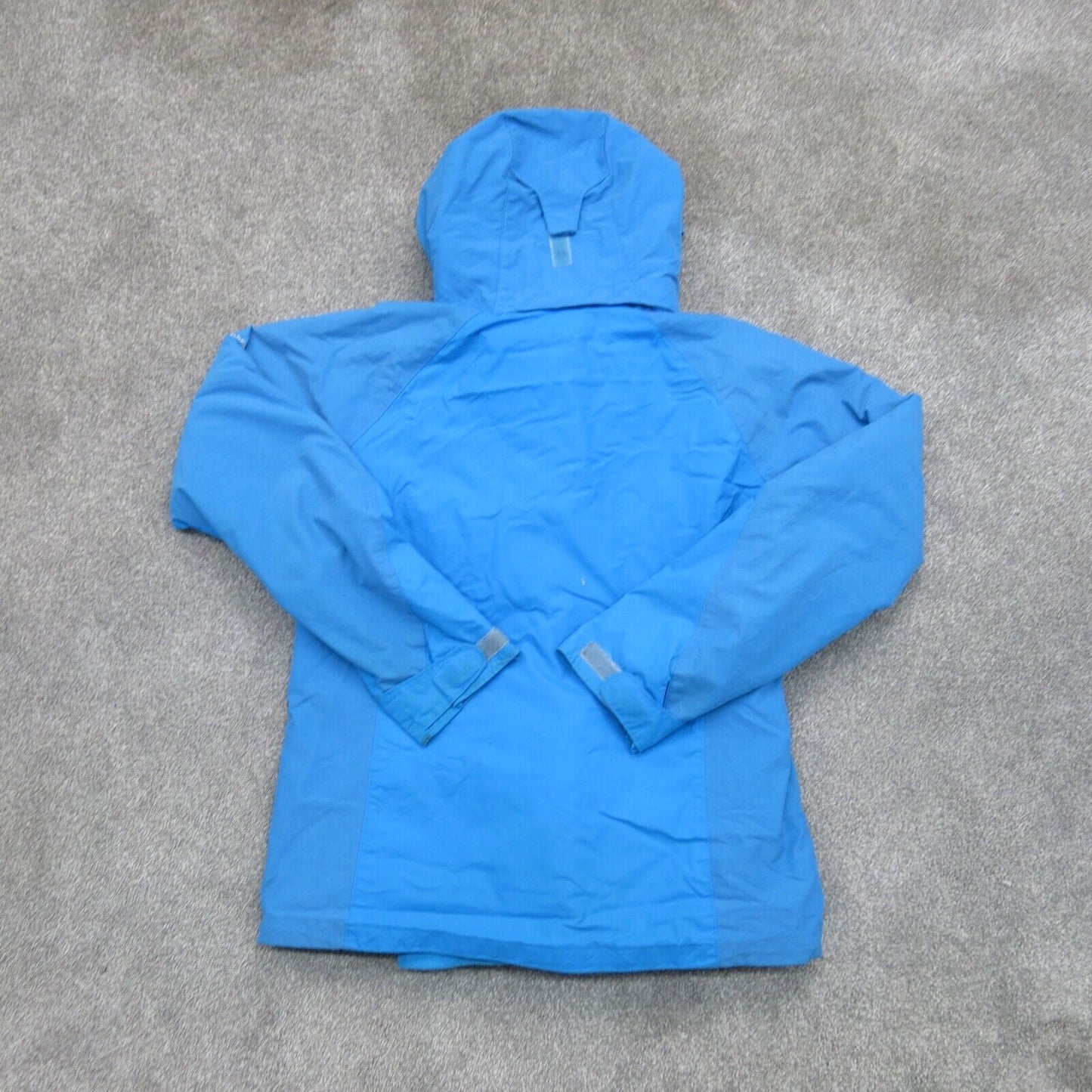 Columbia Mens Hooded Jacket Full Zip Up Long Sleeves Light Blue Size Large