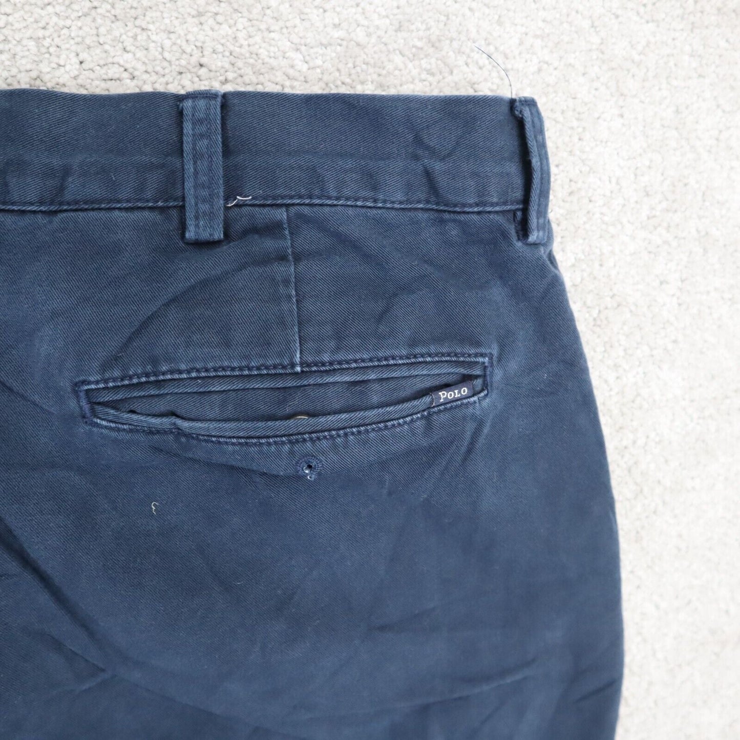 Polo Ralph Lauren Mens Classic Fit Chino Pants Mid Rise Navy Size 35 Stretch
