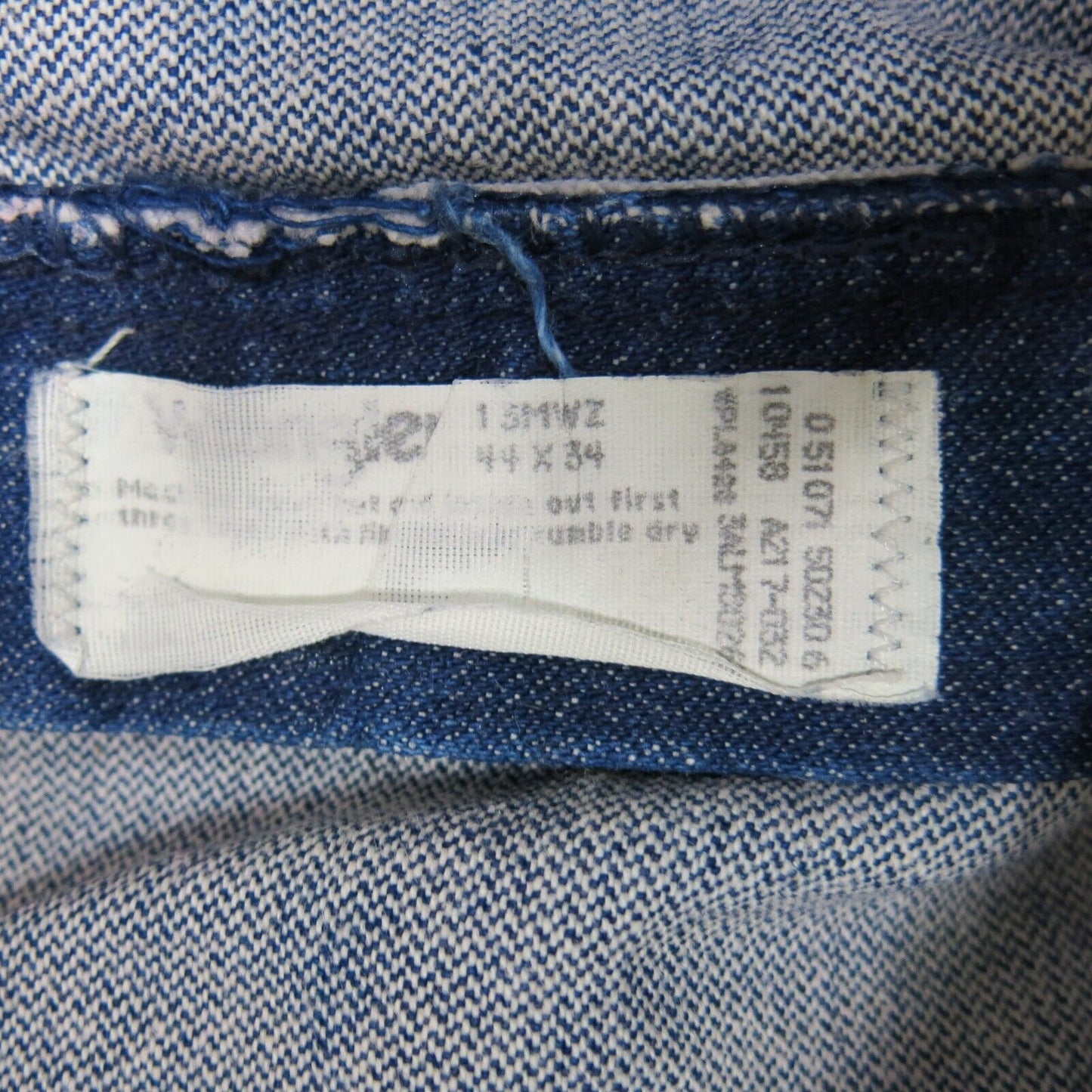 Wrangler Mens Jeans Straight Leg Denim High Rise Five Pockets Blue Size W44XL34