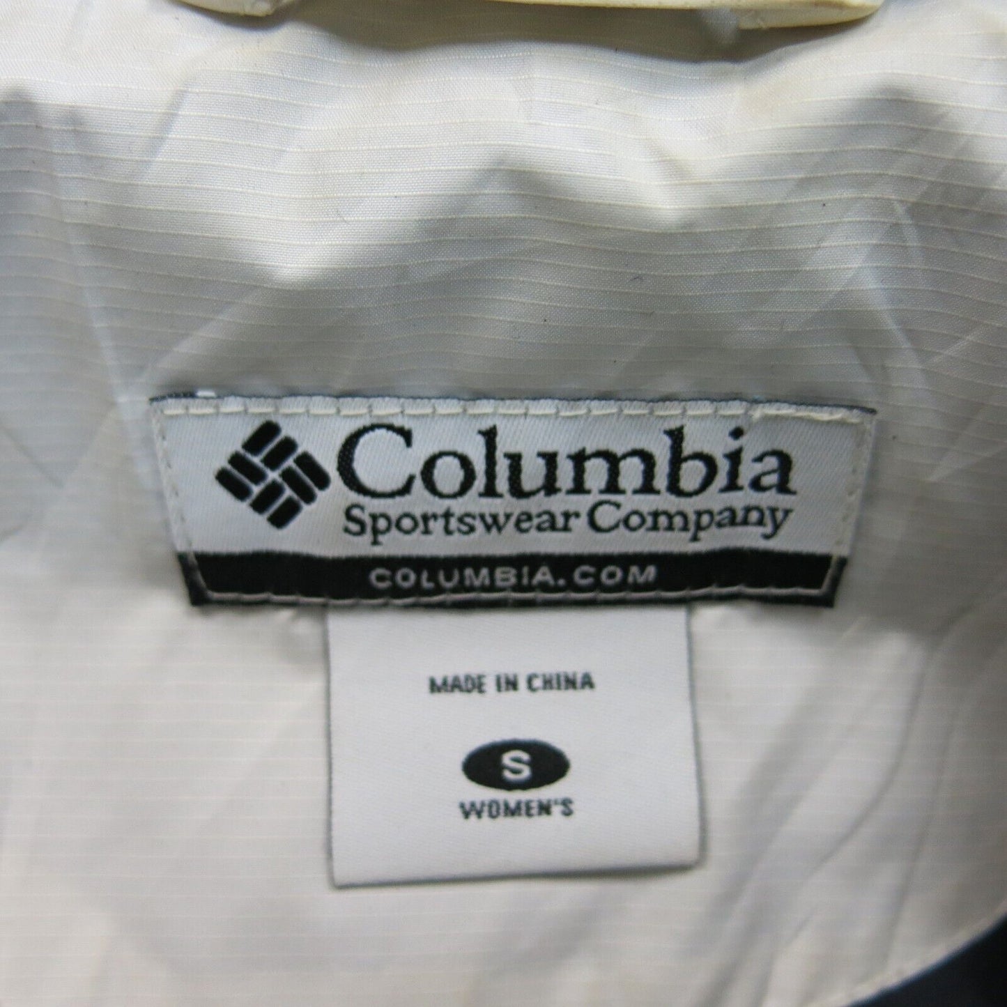 Columbia Womens Jacket Hooded Windbreaker Long Sleeves Pockets Ivory Size Small
