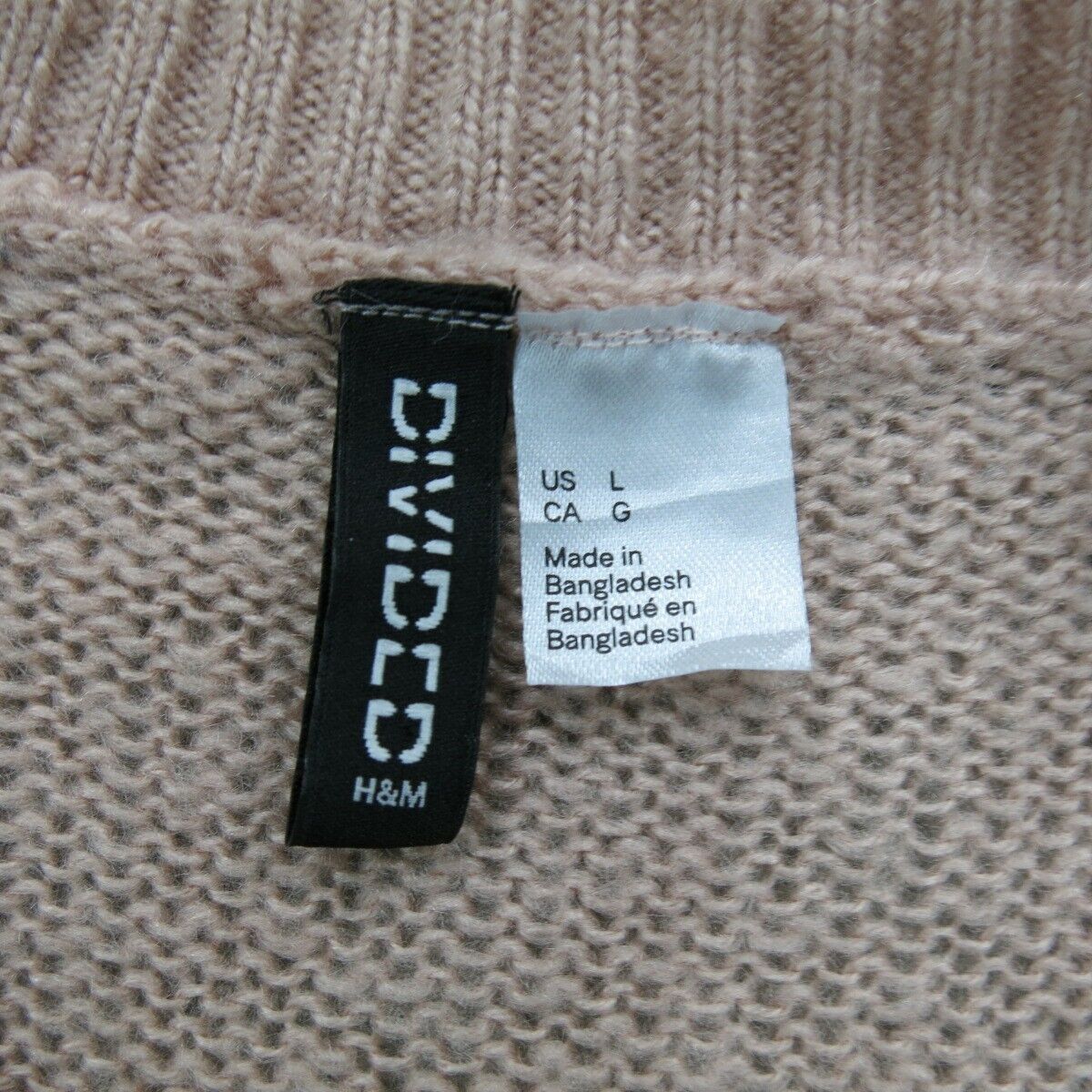 H&M Womens Pullover Crew Neck Sweater Top Long Sleeves Peach Size Large