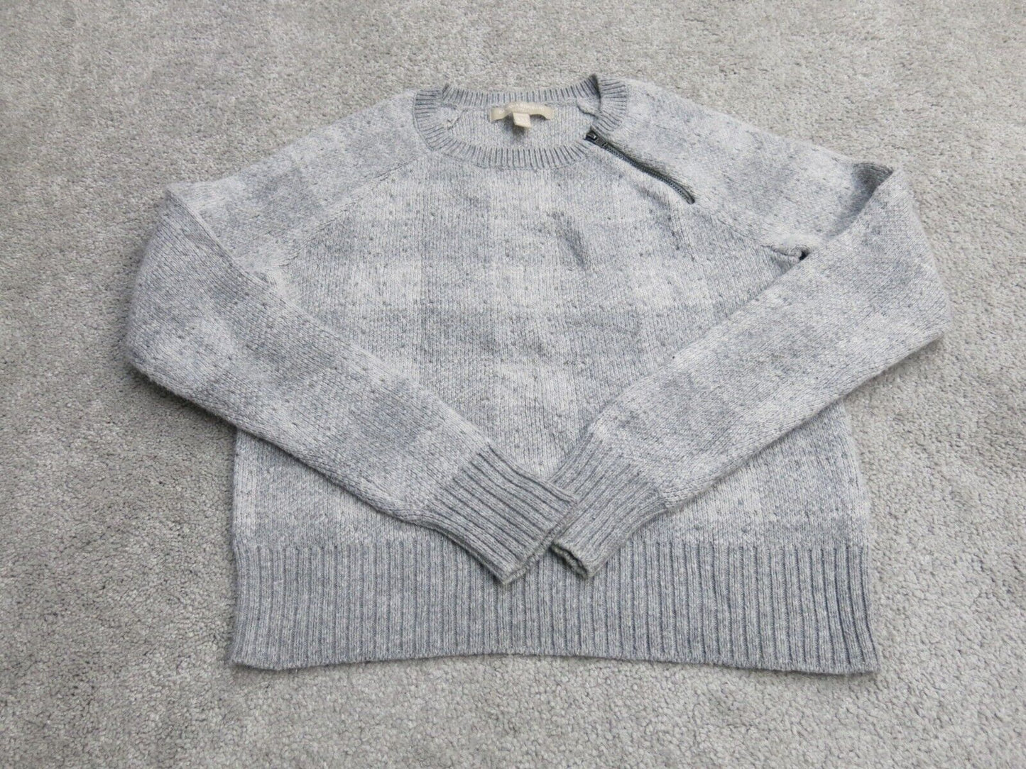 Banana Republic Women Pullover Knitted Sweater Long Sleeve Crew Neck Gray SZ 2XS