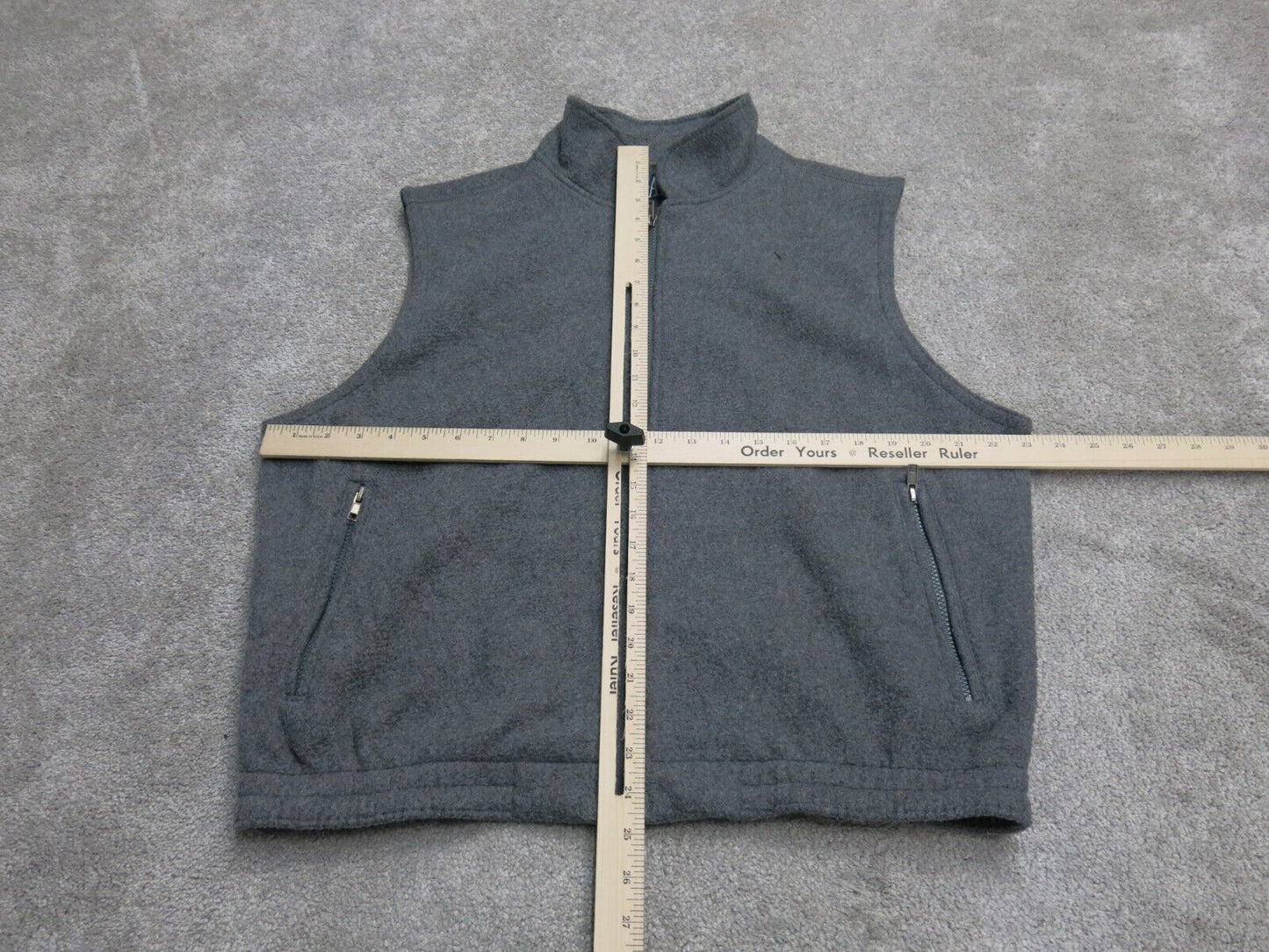 Gap Mens Jacket Full Zip Jacket Sleeveless High Neck Gray Size Medium