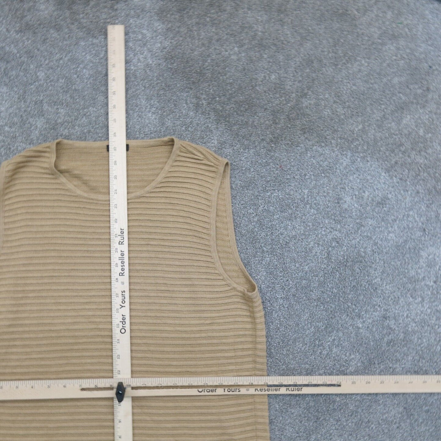 Talbots Womens Tank Tee Knitted Sleeveless Round Neck Light Tan Size Large