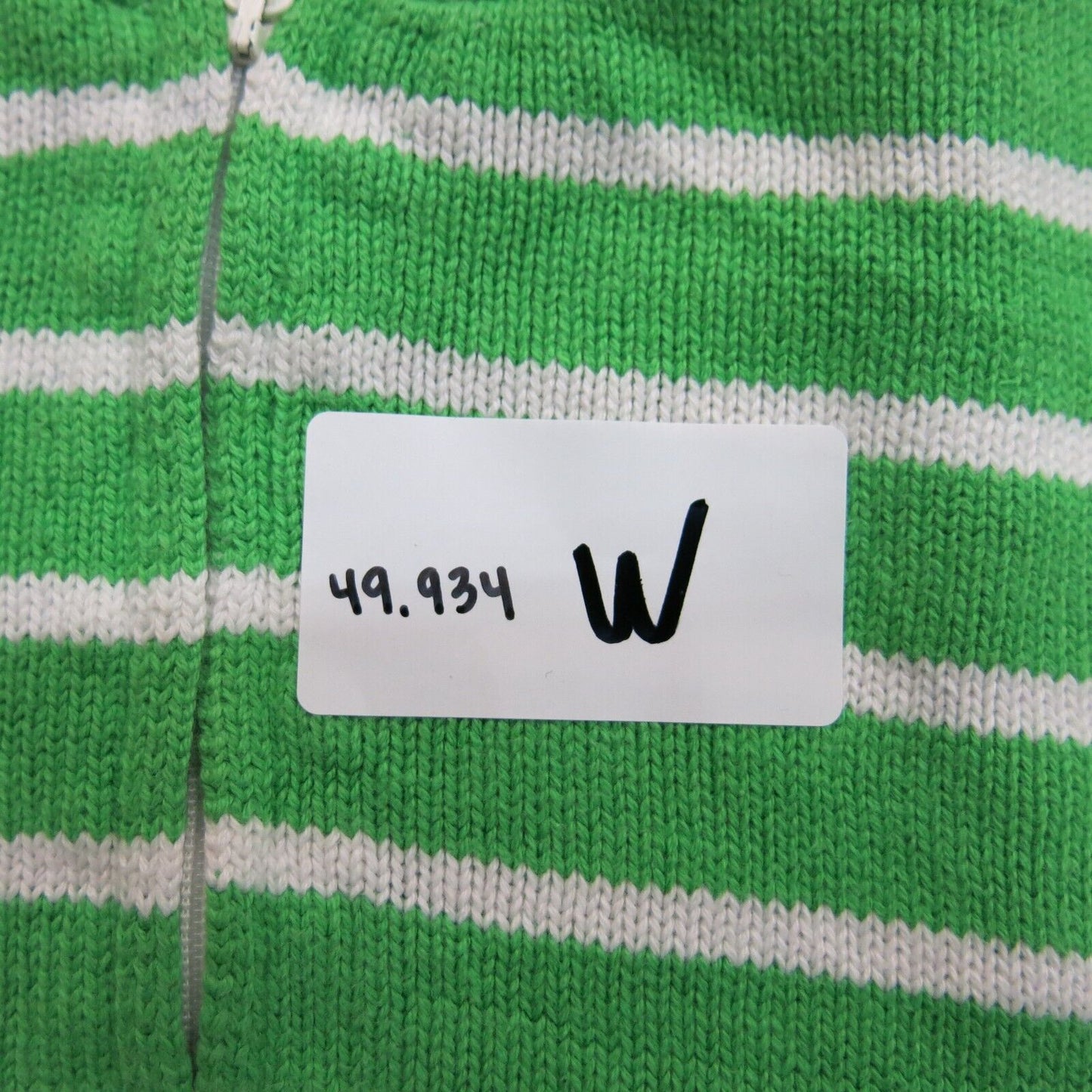 Ralph Lauren Women Hoodie Sweater Knitted 1/4 Zip Long Sleeve Green White SZ L/G
