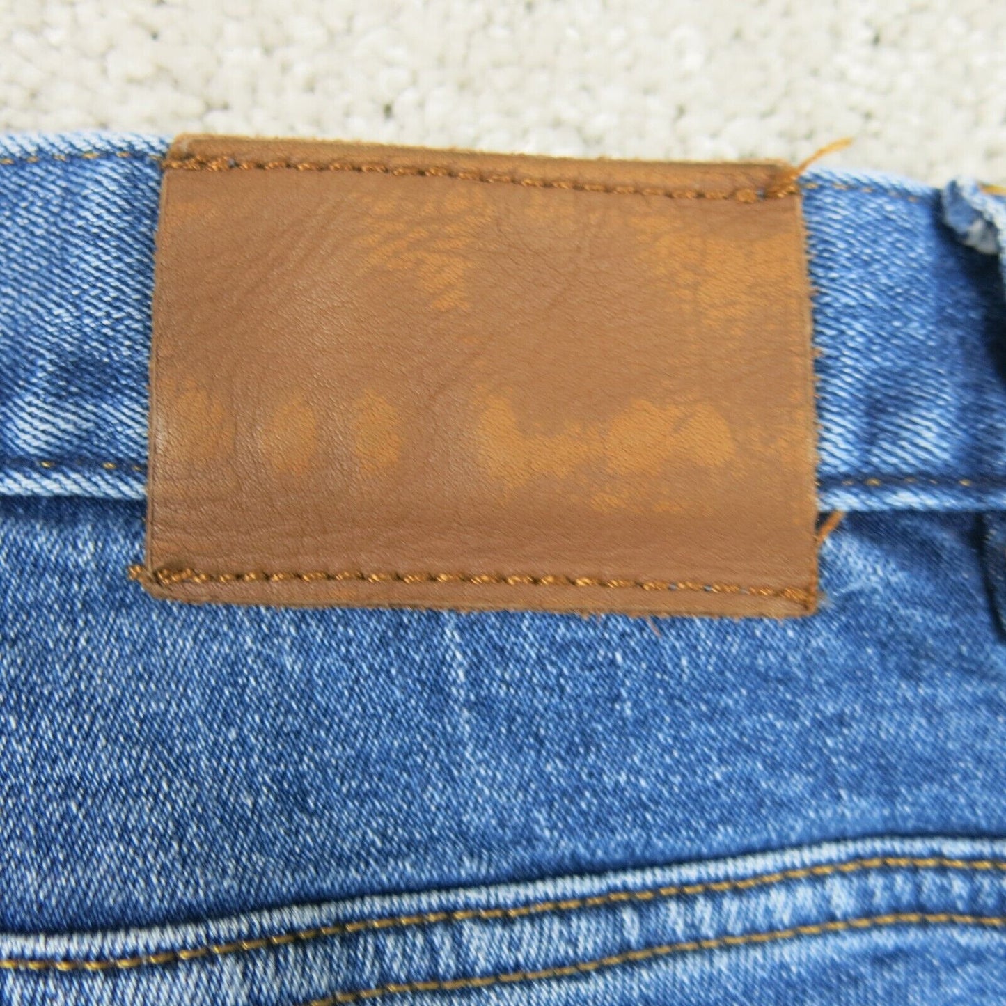 H&M Mens Jeans Skinny Fit Denim Stretch Raw Hem Mid Rise Pockets Blue Size US 32