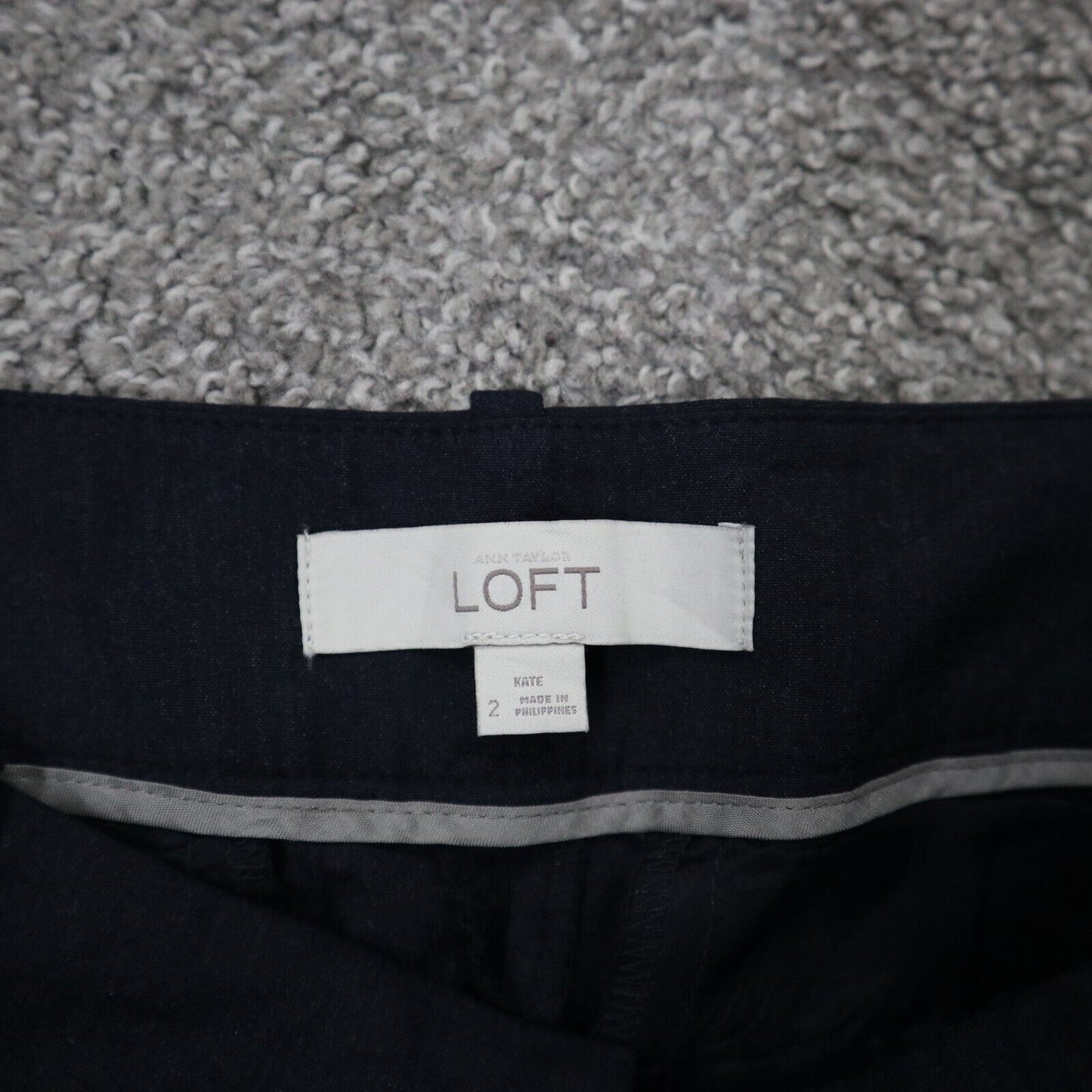 Ann Taylor Loft Mens Pants Wide Leg Dress Pant Mid Rise Pockets Black Size 2