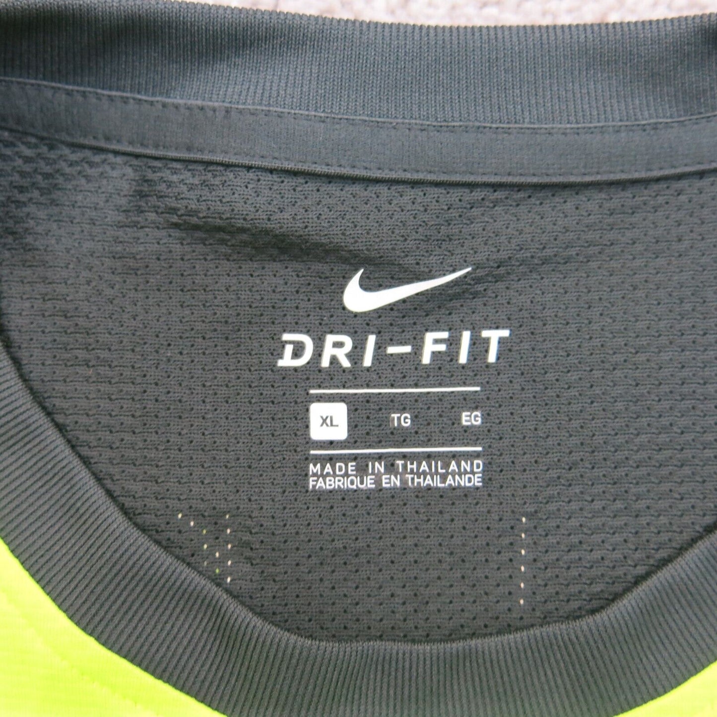 Nike Dri Fit Mens Crew Neck T Shirt Short Sleeves Green Black Size X Large