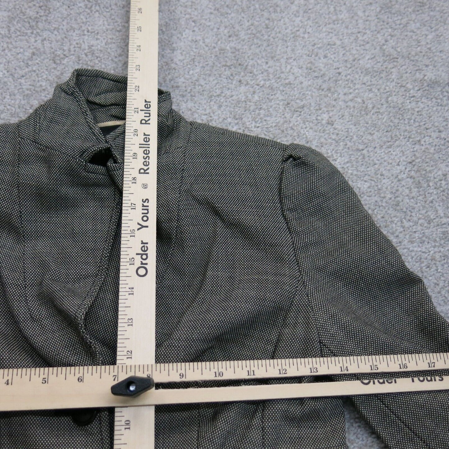 Banana Republic Women Blazer Coat Single Breasted Pockets Black Gray Size 2