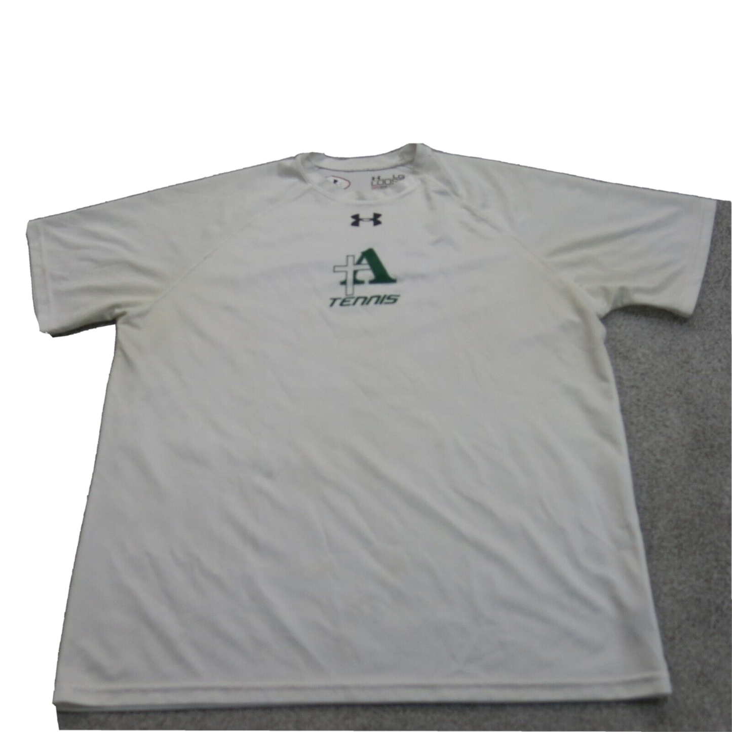 Under Armour Mens Crew Neck T Shirt Heatgear Short Sleeves White Size Large