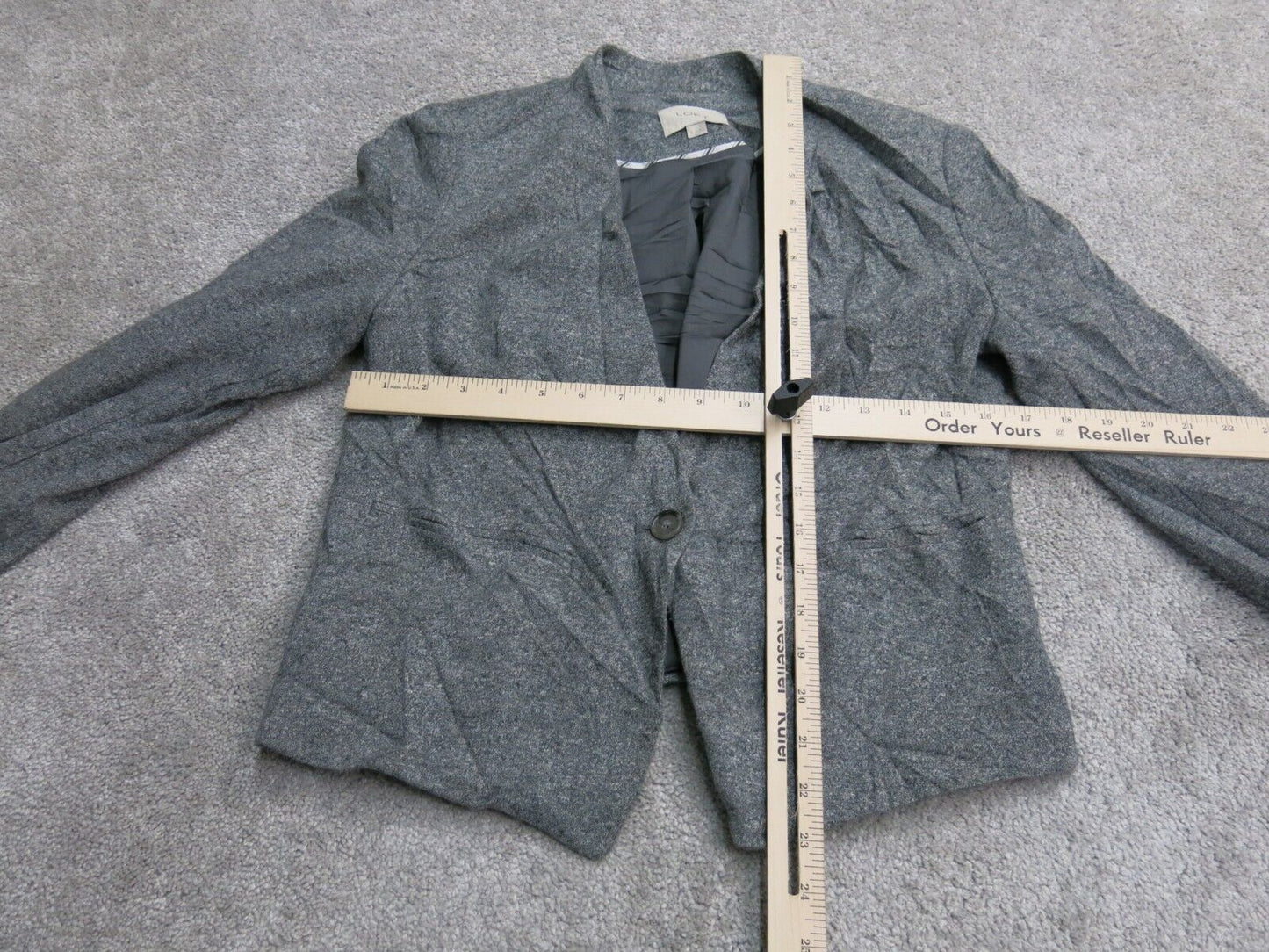 Ann Taylor Loft Womens Blazer Coat Single Breasted One Button Long Sleeve Gray 6