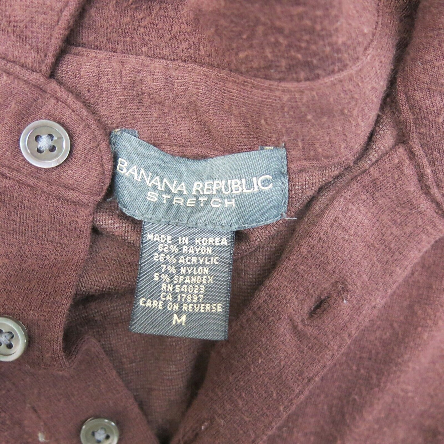 Banana Republic Mens Polo Sweater Long Sleeves Stretch Brown Size Medium