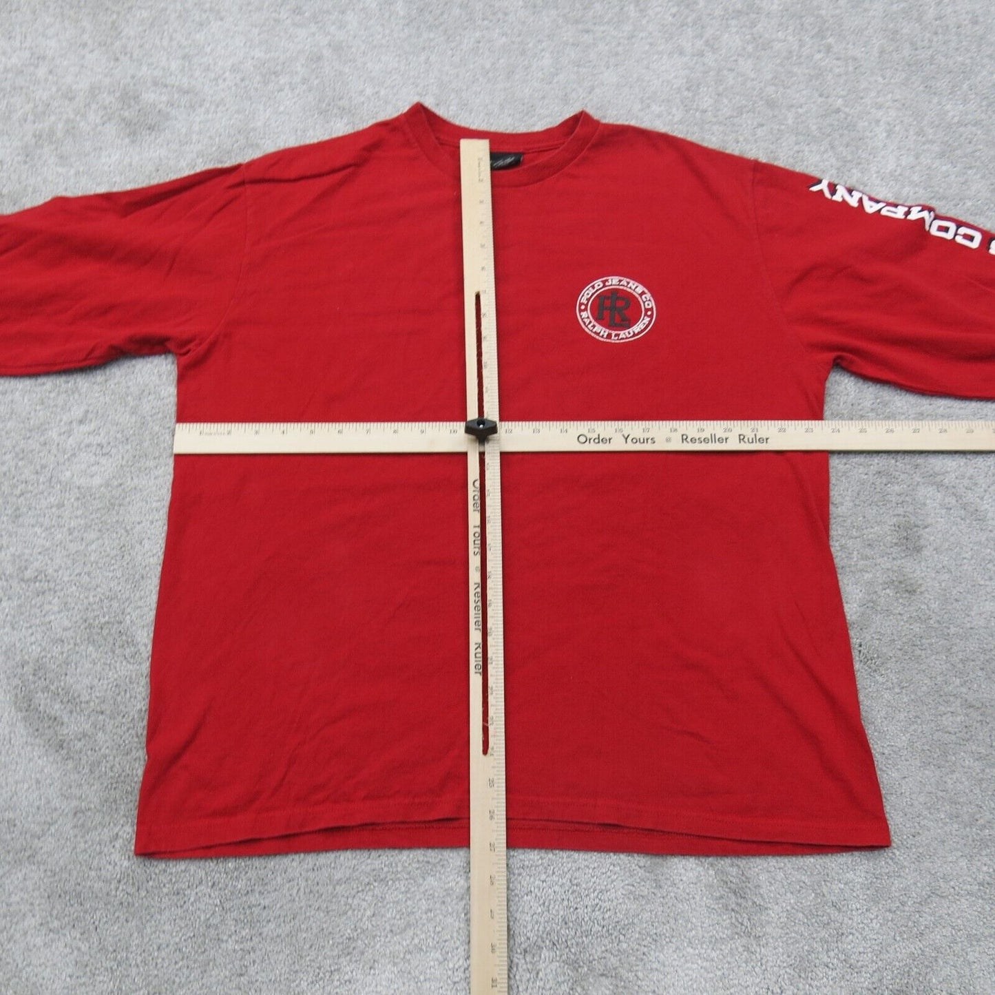 Ralph Lauren Mens Sweatshirt Crew Neck Long Sleeves 100% Cotton Red Size X Large