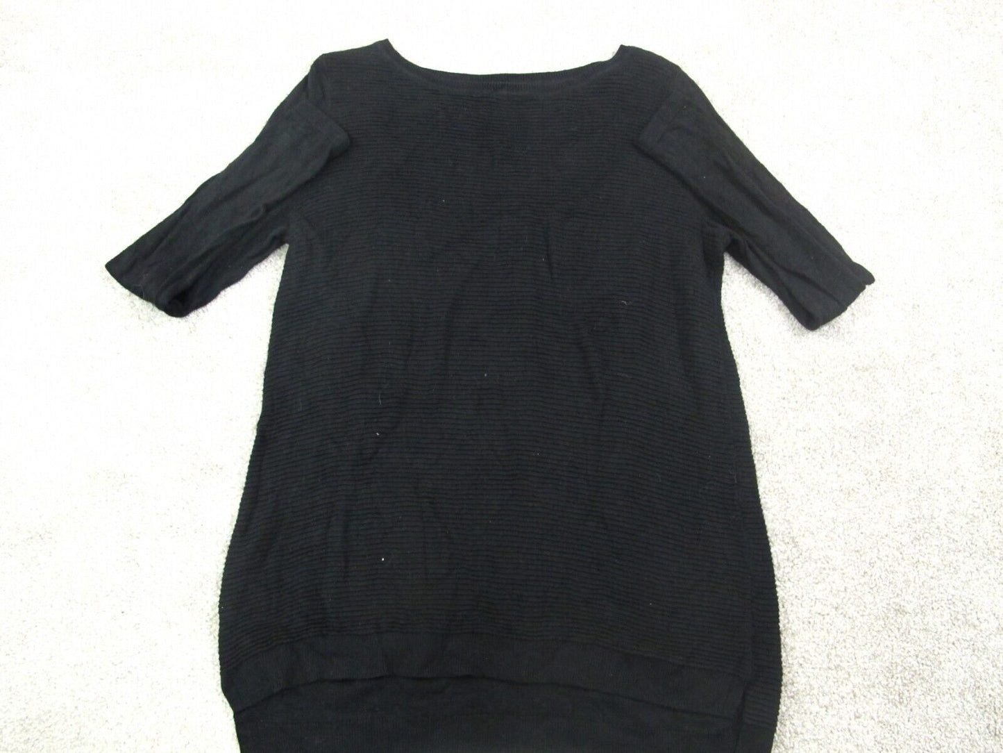 Talbots Women Pullover Sweater Long Sleeves Boat Neck Knitted Black Size Medium
