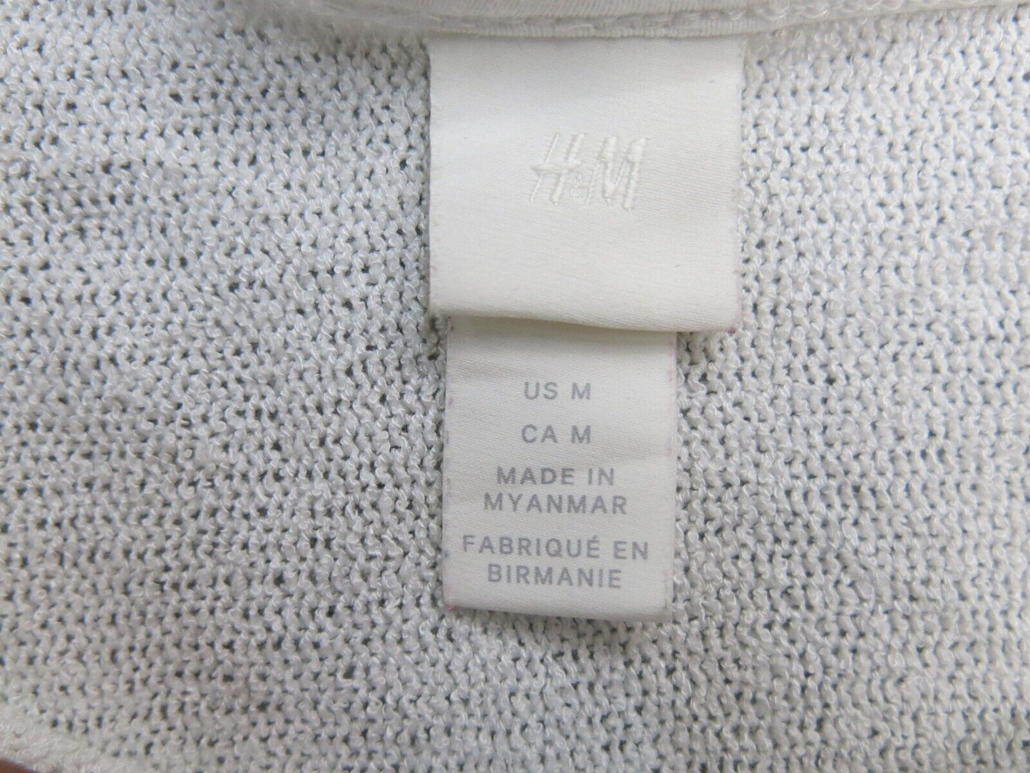 H&M Womens Pullover Sweater Knitted Long Sleeve Crew Neck White Size Medium