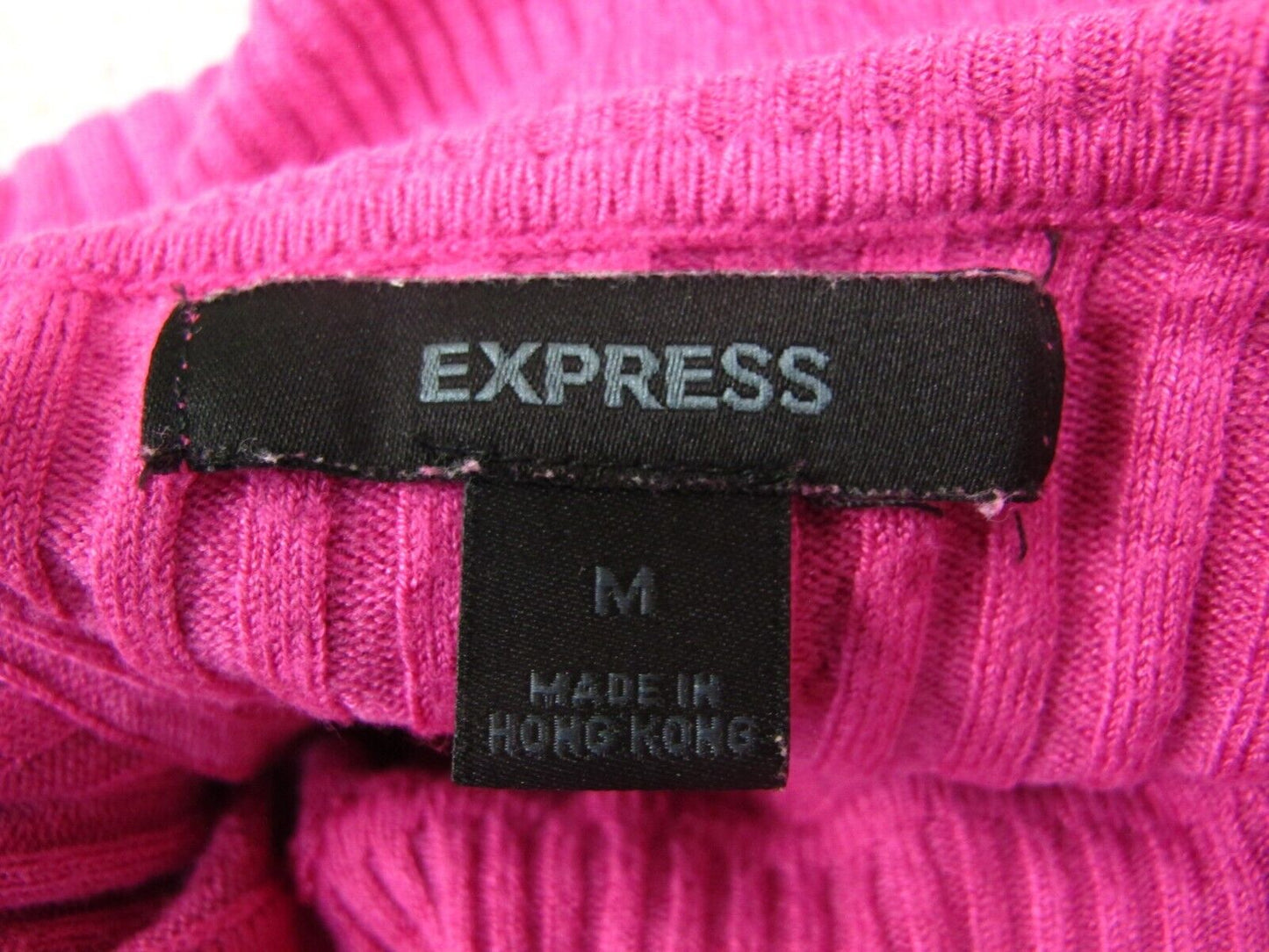 Express Womens Pullover Knitted Sweater High Neck Long Sleeve Pink Size Medium