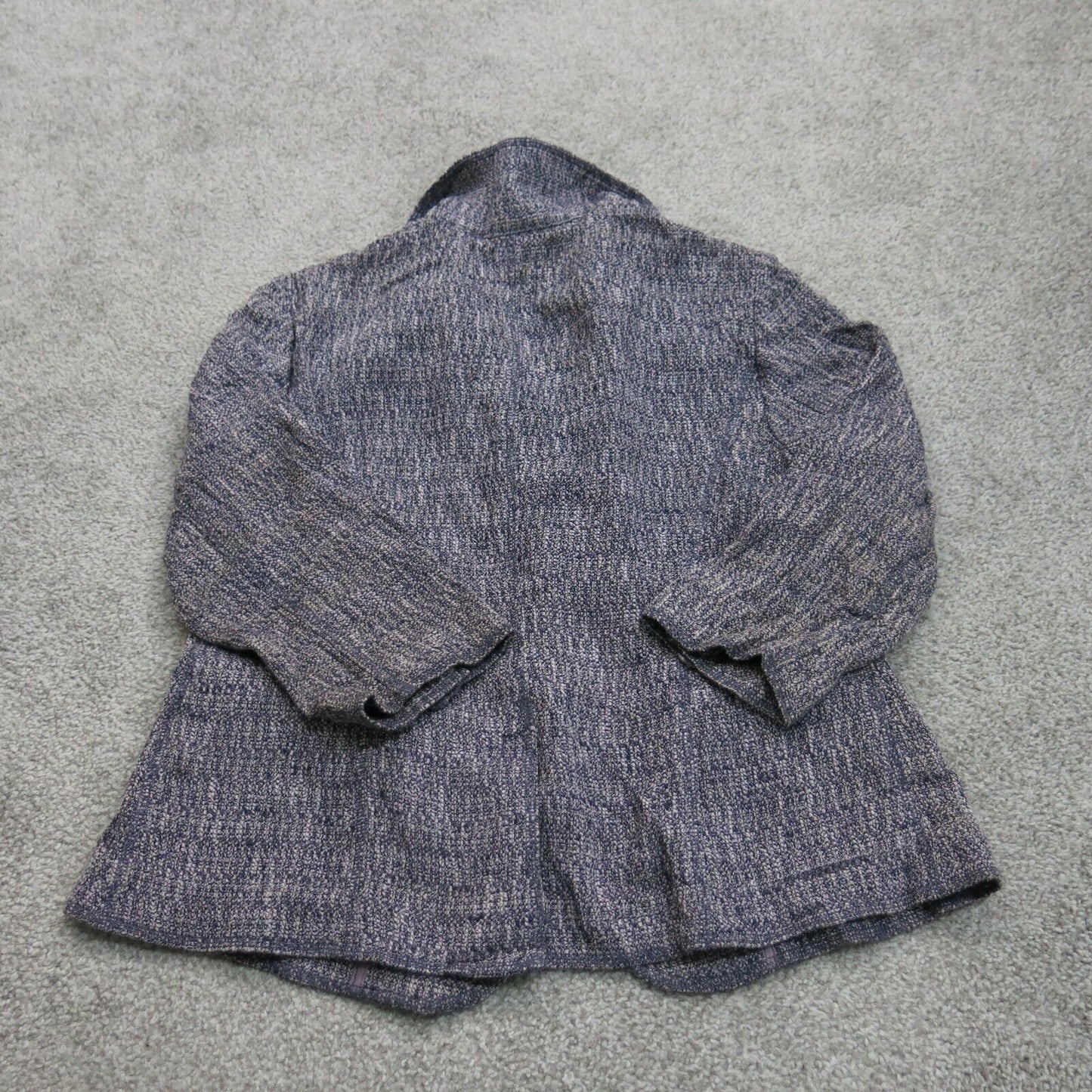 J. Jill Womens Tweed Blazer Coat Single Breasted Long Sleeve Gray Purple Size 10