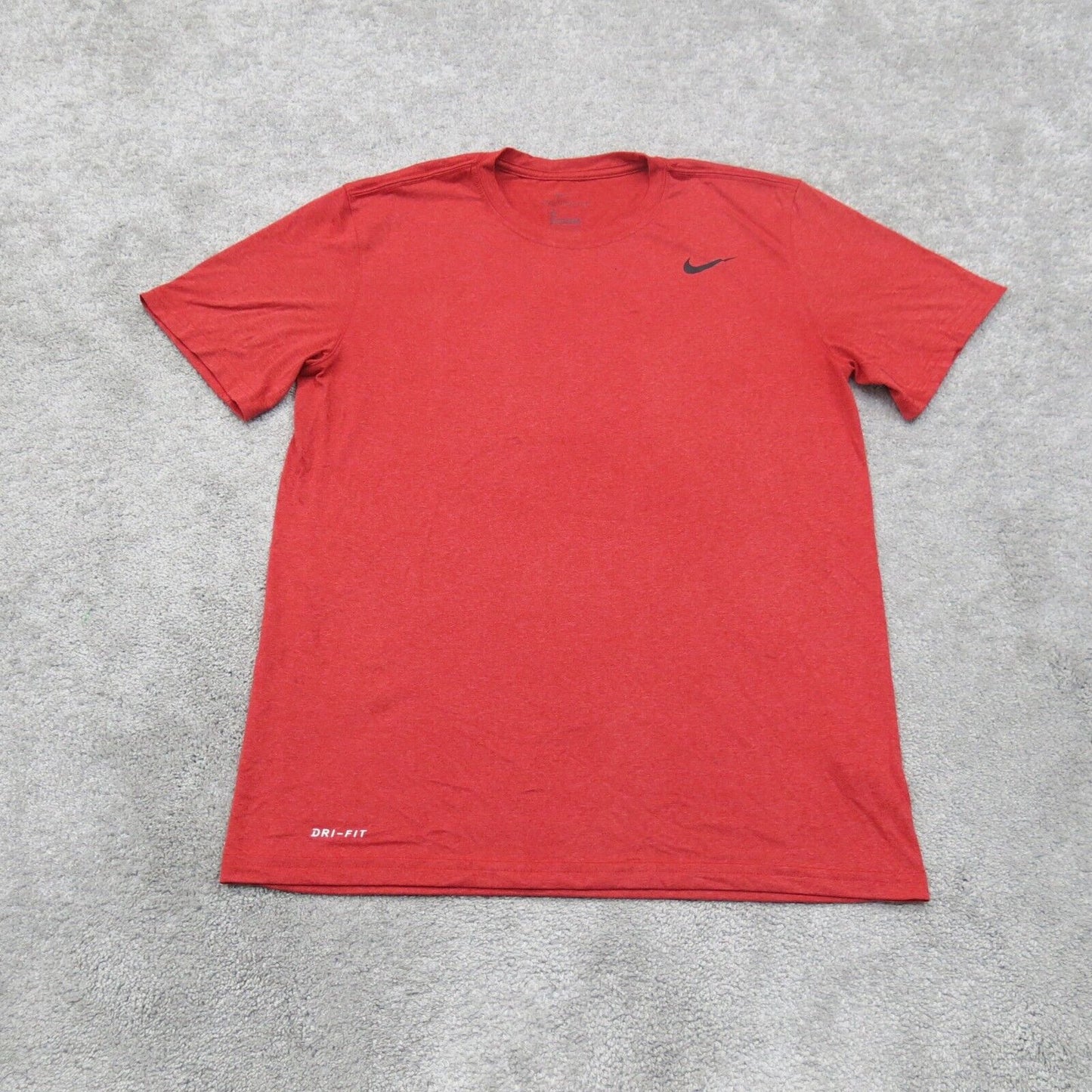 The Nike Tee Dri Fit Mens Crew Neck T Shirt Short Sleeves Logo Solid Red Size XL