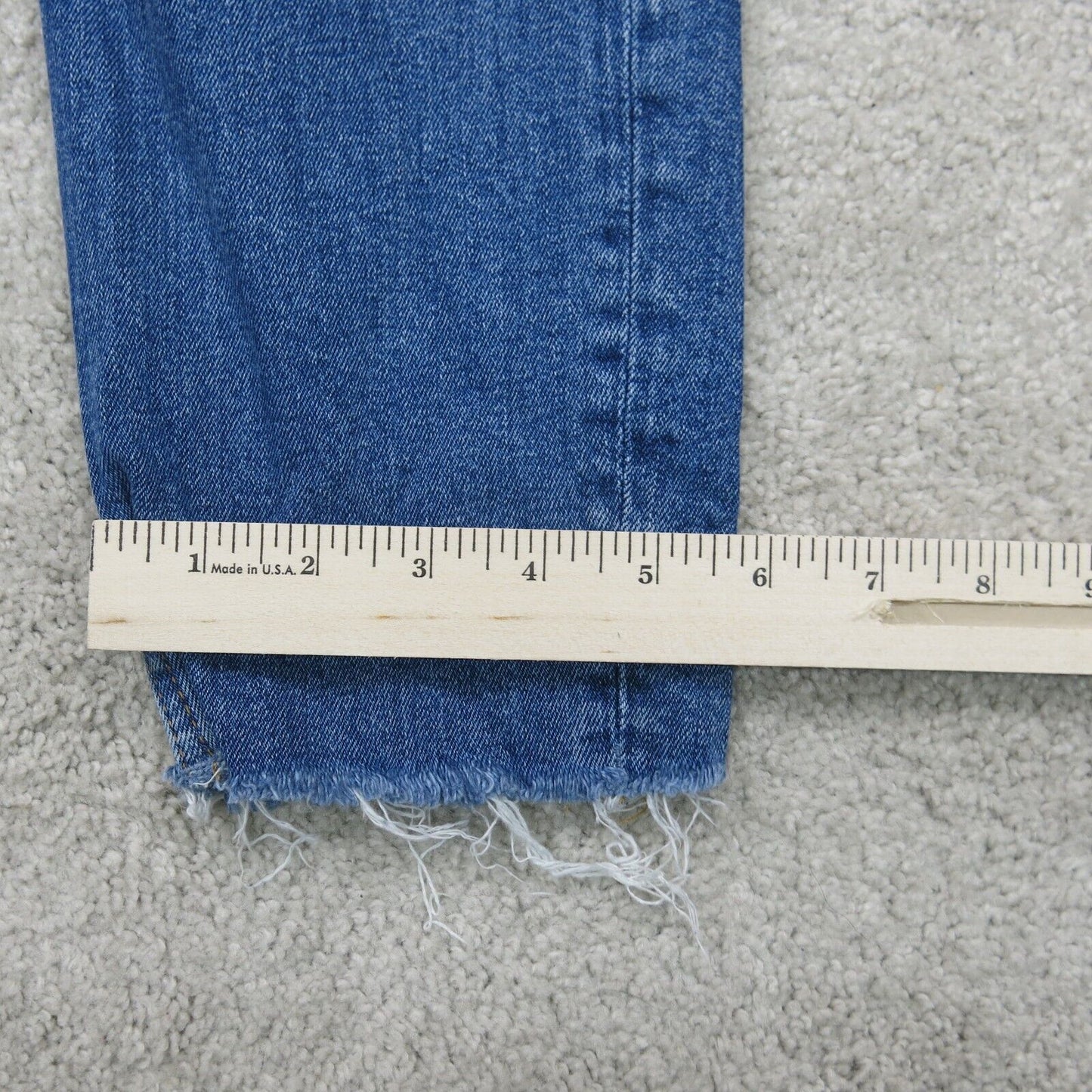 H&M Mens Jeans Skinny Fit Denim Stretch Raw Hem Mid Rise Pockets Blue Size US 32