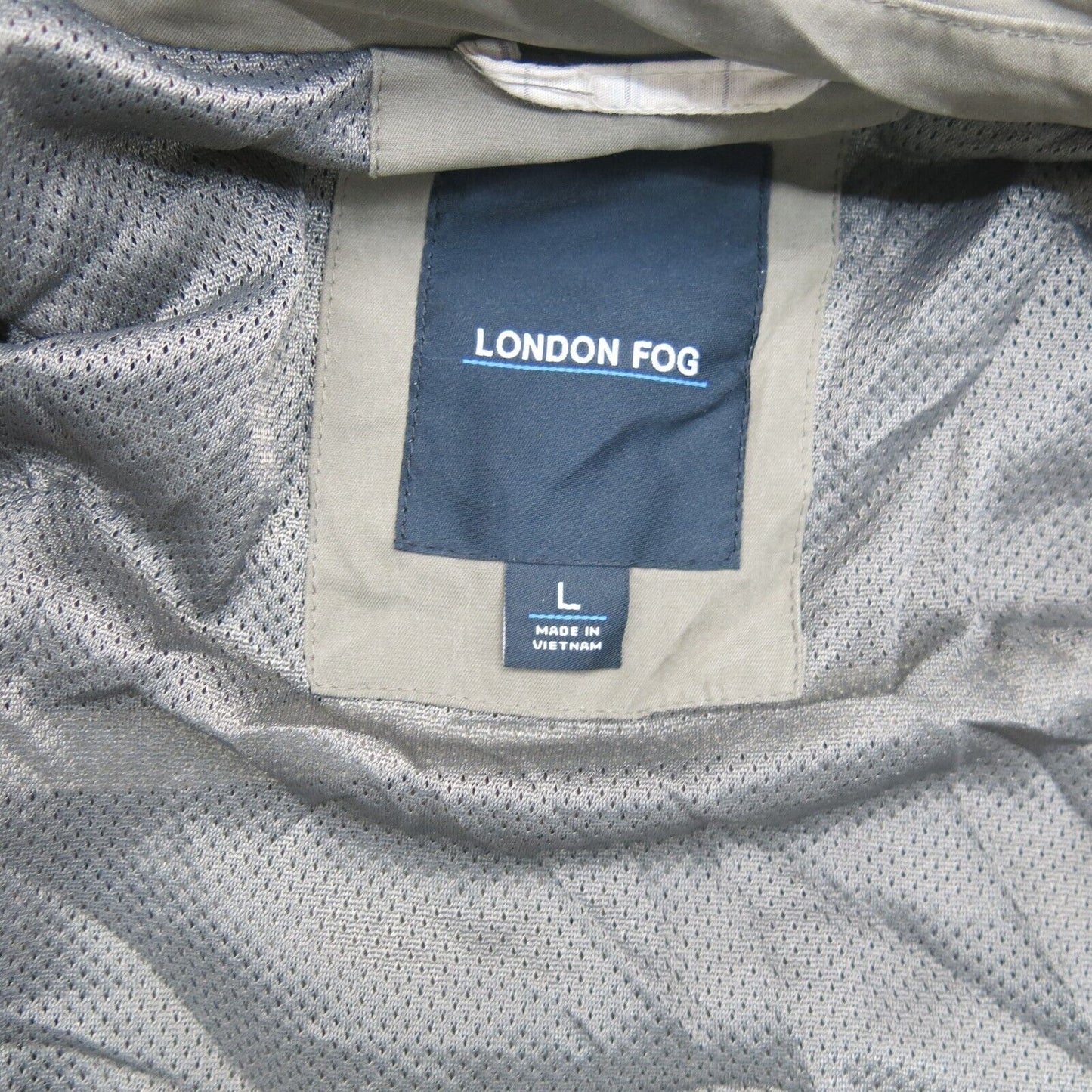 London Fog Mens Full Zip Bomber Jacket Long Sleeve Mock Neck Pocket Gray Size L