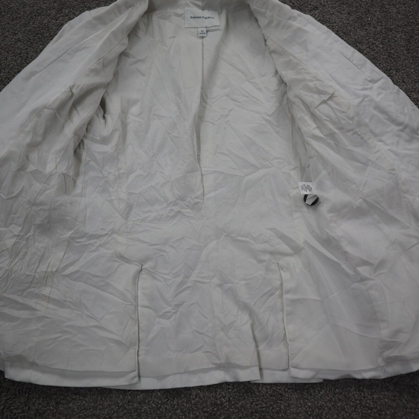 Banana Republic Women Blazer Coat Single Breasted Long Sleeve Pockets White SZ 0