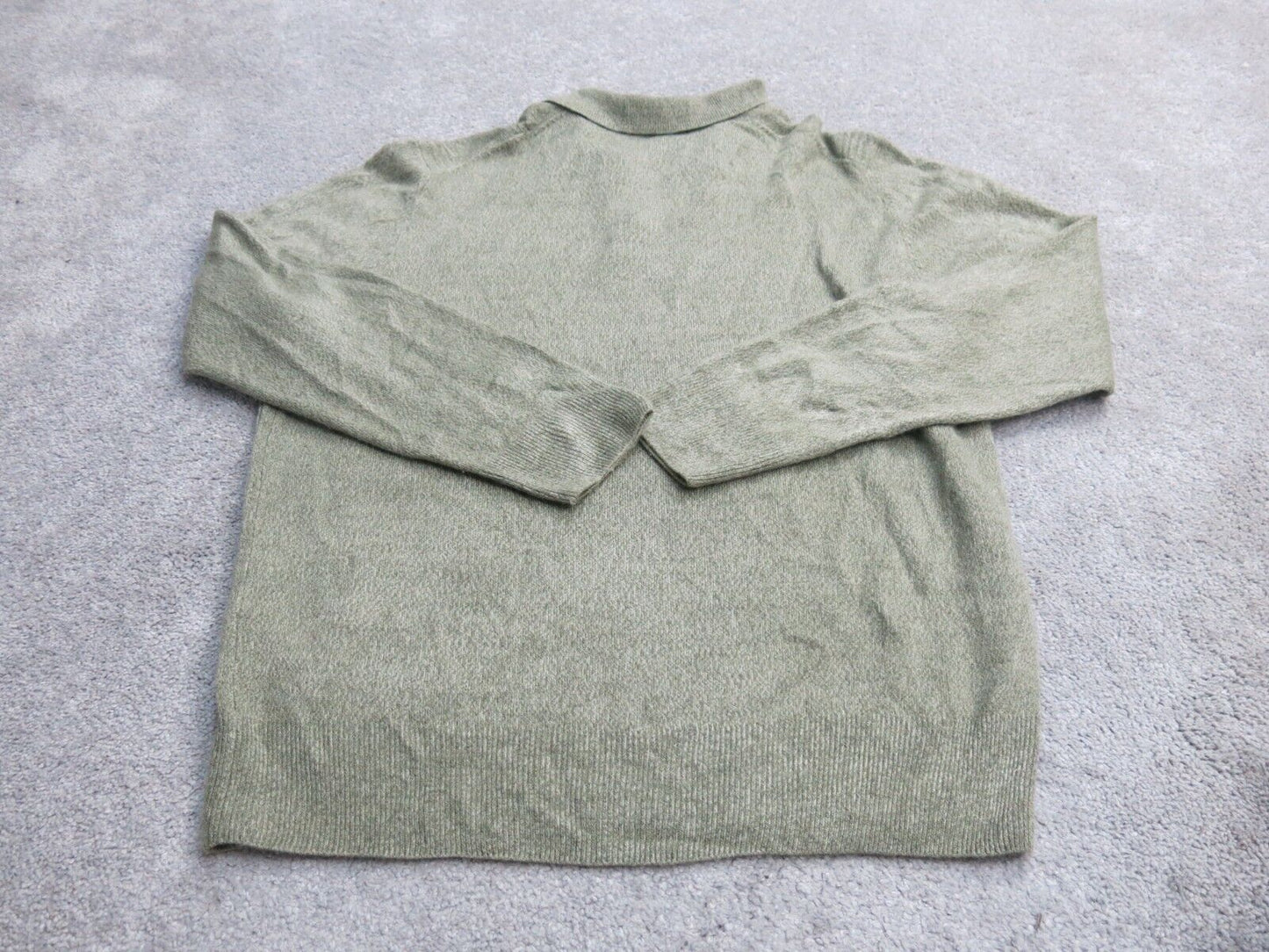 Dockers Womens Polo Sweater Knitted Long Sleeve Acrylic Light Green Size Large