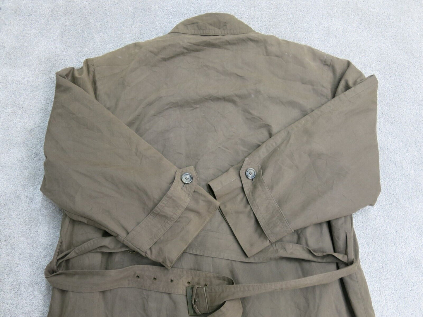 London Fog Mens Trench Coat Long Sleeves Tie Waist Pockets Brown Size 44 Long