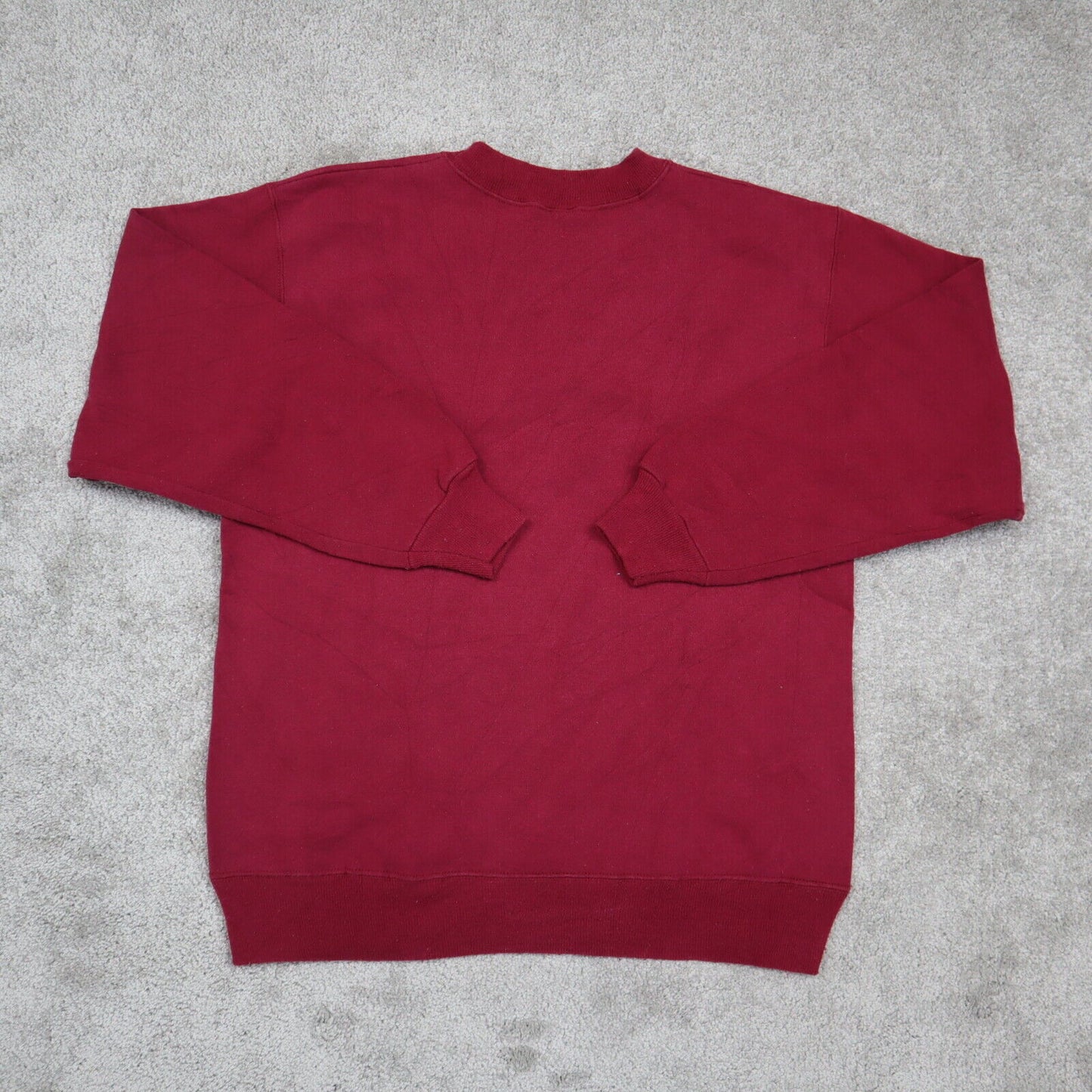 Hanes Sweatshirt Mens Size M Burgundy Cotton Heavyweight Crew Neck Graphic Print