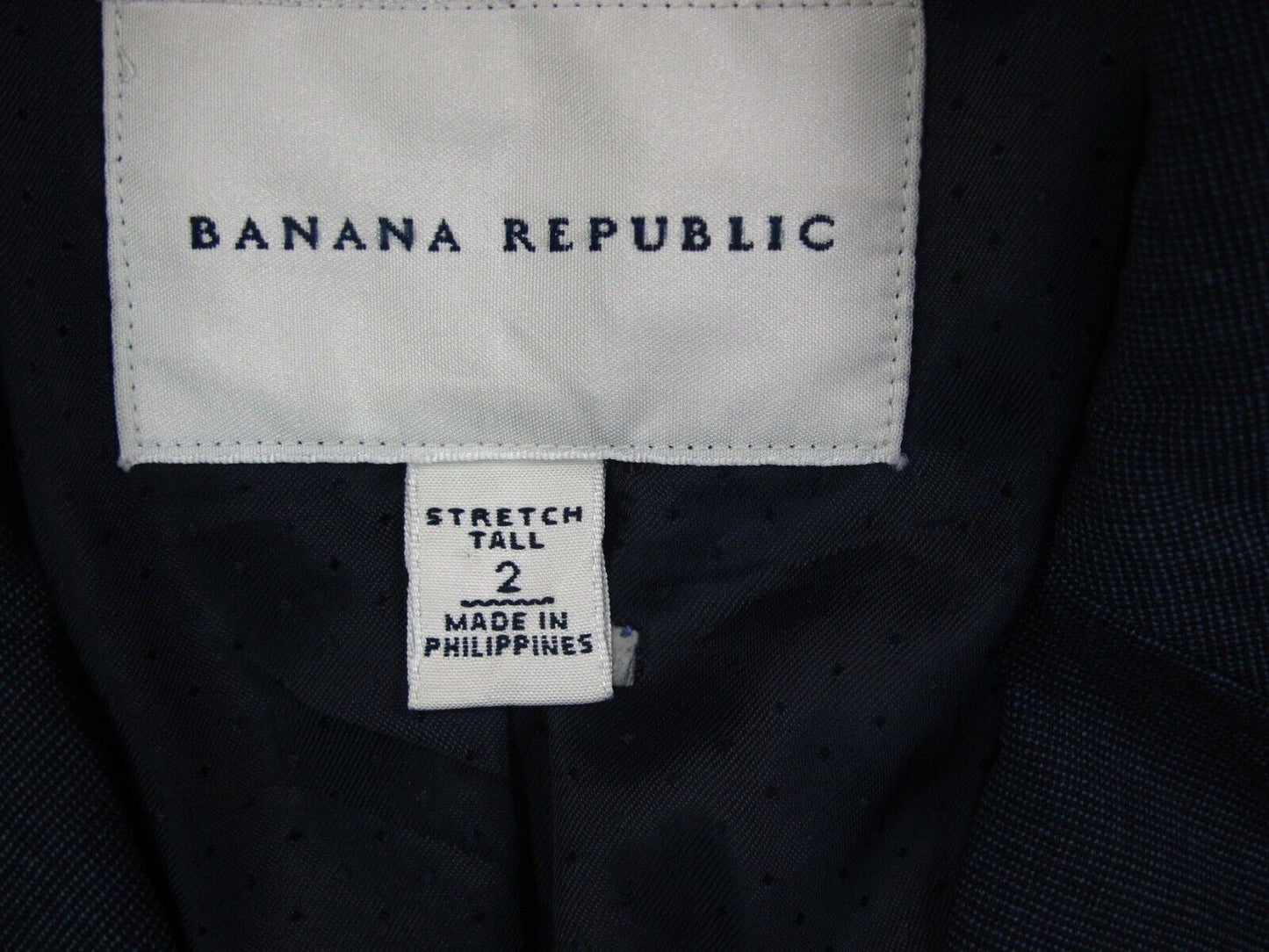 Banana Republic Womens Blazer Coat Long Sleeves Stretch Navy Blue Size 2 Tall