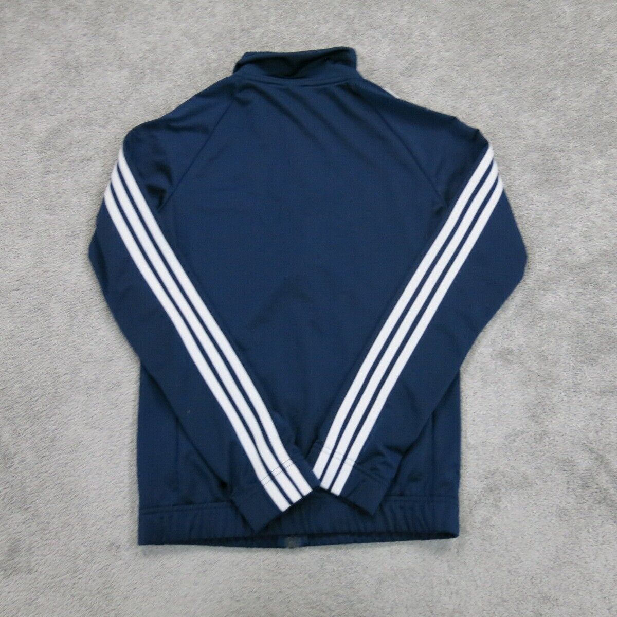 Adidas Women Track Jacket Full Zip Up Long Sleeve Mock Neck 3 Striped Blue SZ XS