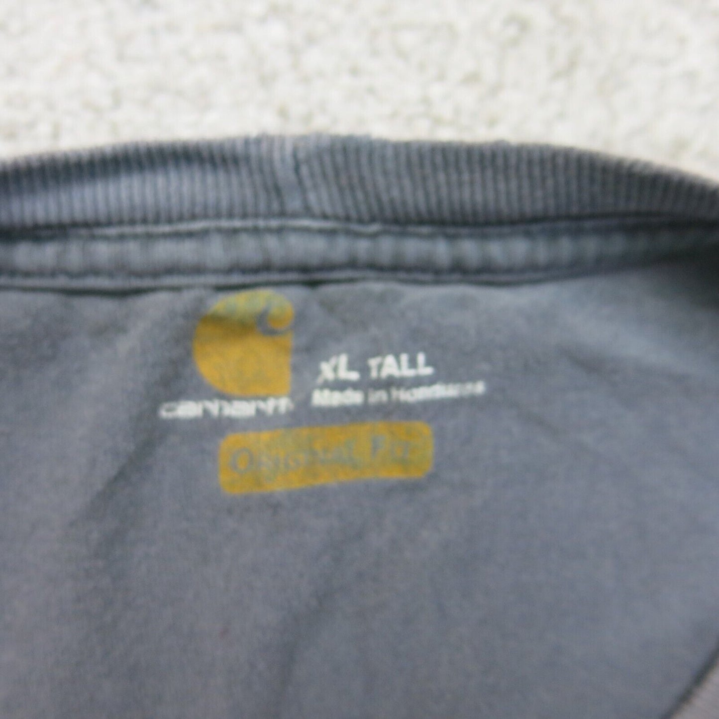 Carhartt Mens Crew Neck T Shirt Short Sleeves Original Fit Pocket Gray Size XLT