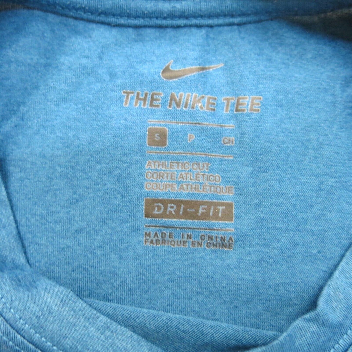 The Nike Tee Men Dri Fit Pullover T Shirt Crew Neck Short Sleeve Blue Size Small