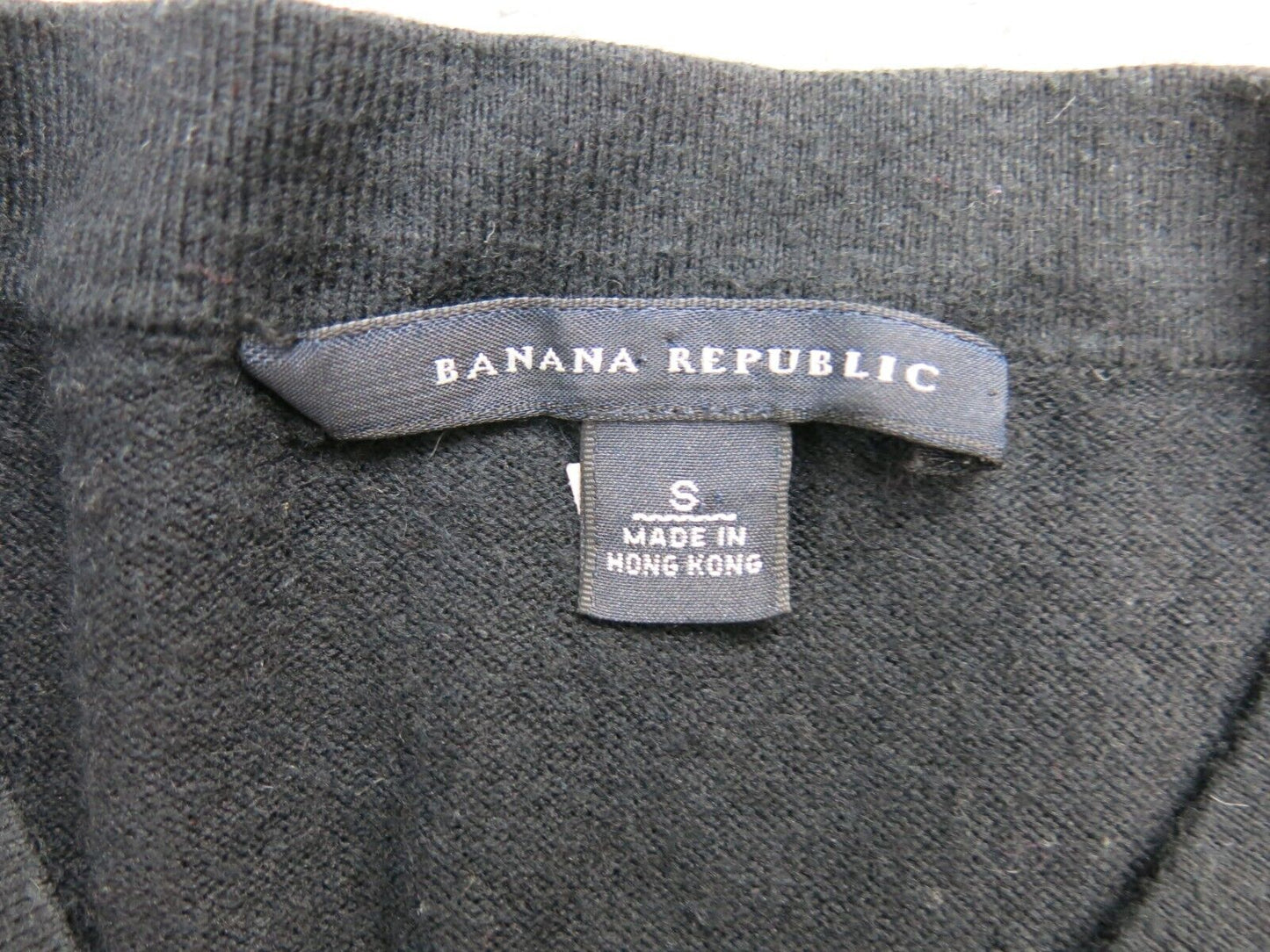 Banana Republic Womens Knitted Cardigan Sweater Long Sleeves Black Size Small